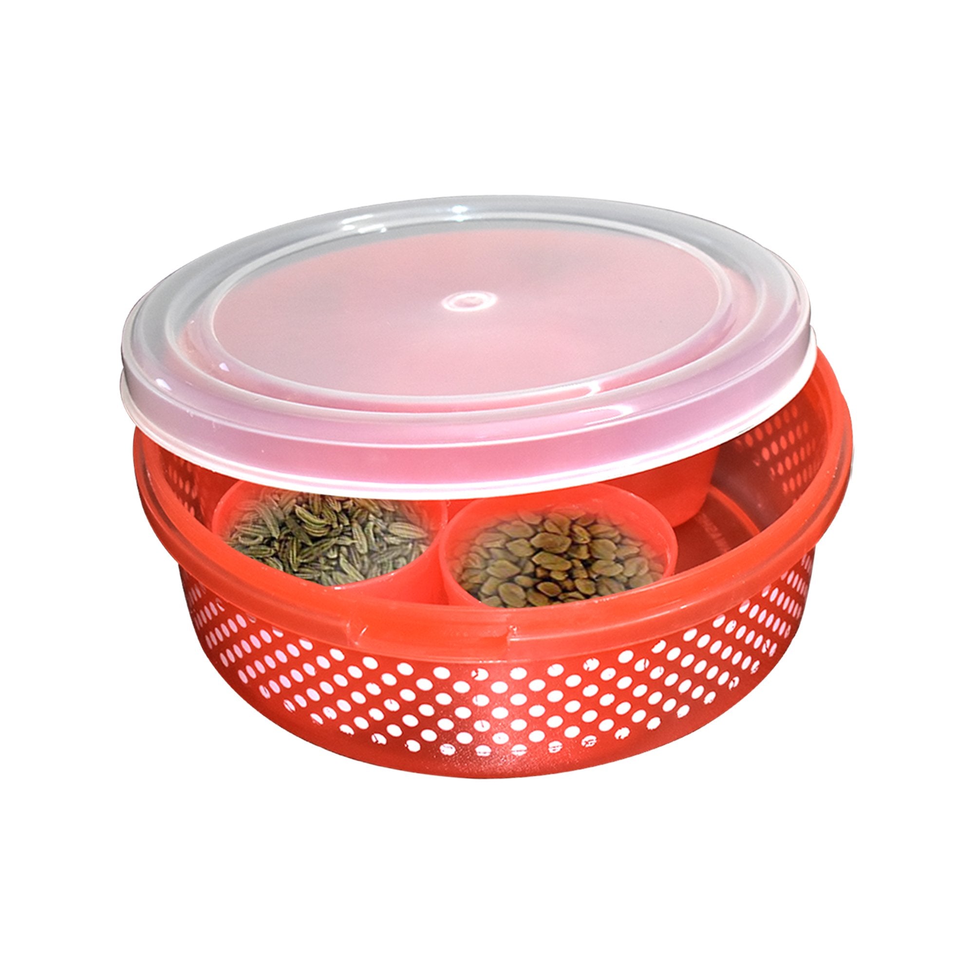 2392 Plastic Round Spice Box / Masala Dabba - SkyShopy