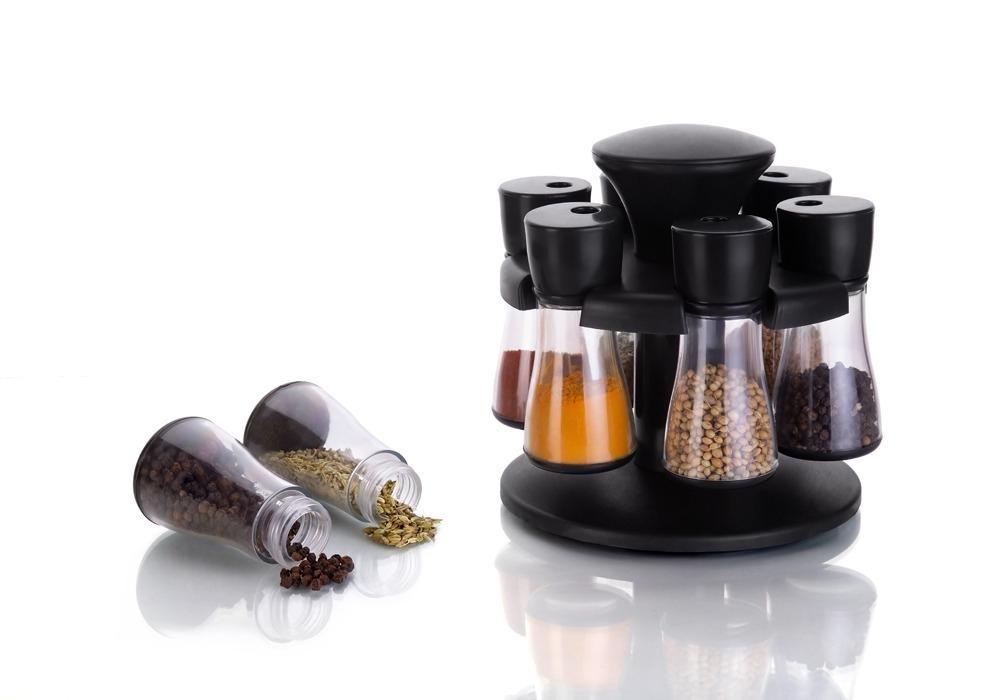 0097 Revolving Plastic Spice Rack Masala Organiser (8 Pcs) - SkyShopy
