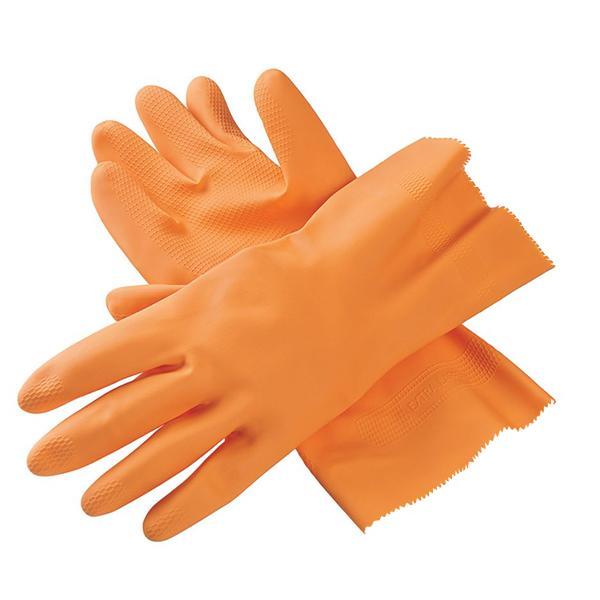 0654 - Cut Glove Reusable Rubber Hand Gloves (Orange) - 1 pc - SkyShopy