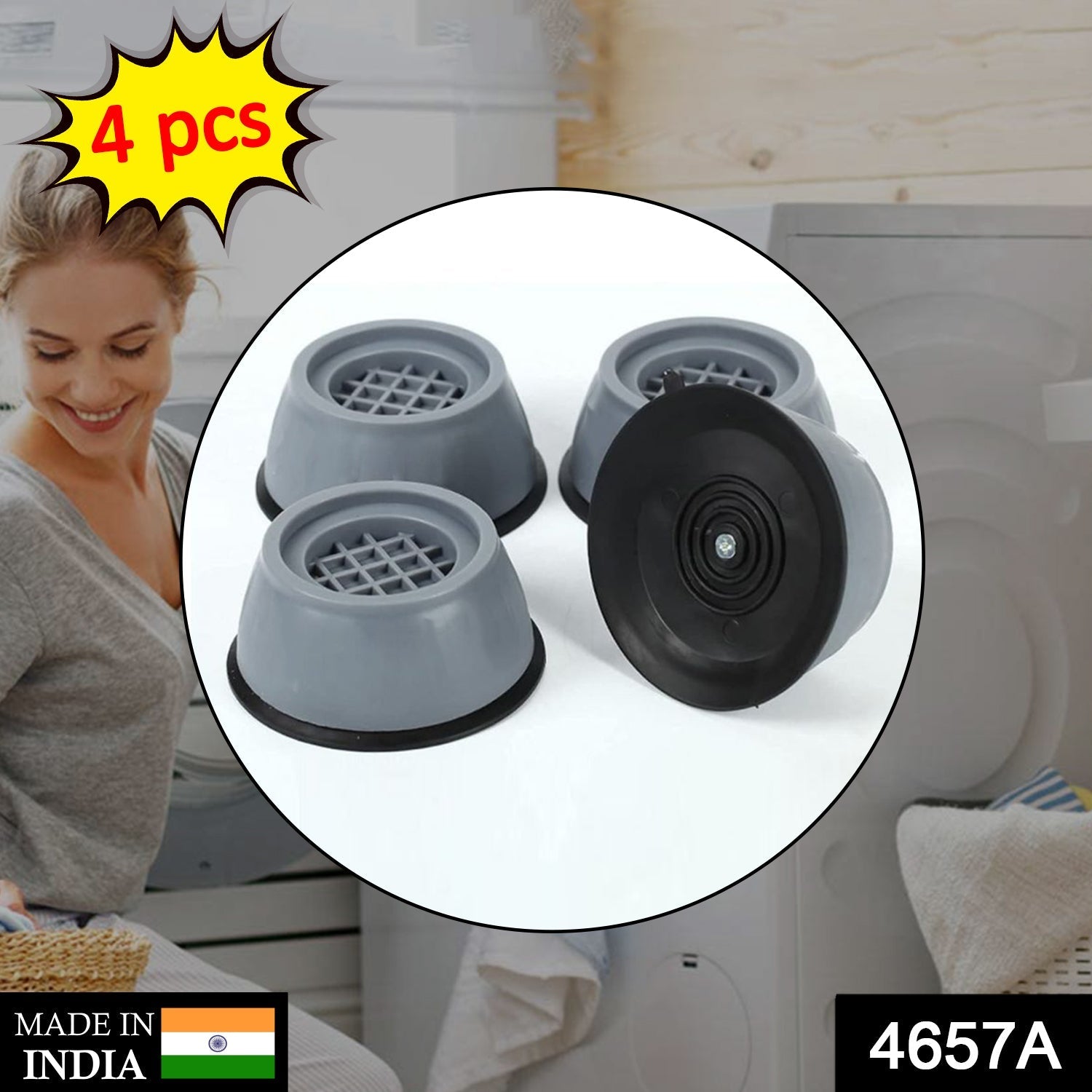 4657A Washer Dryer Anti Vibration Pads with Suction Cup Feet DeoDap