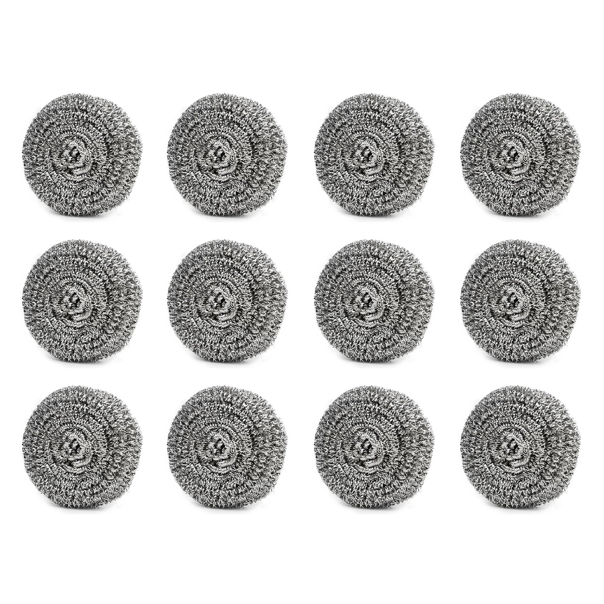 2388 Round Shape Stainless Steel Ball Scrubber (Pack of 12) - SkyShopy