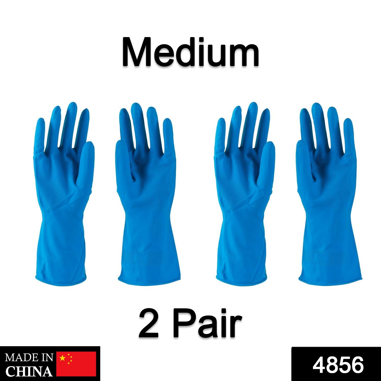 4856 Pair Of 2 Medium Blue Gloves For Types Of Purposes Like Washing Utensils, Gardening And Cleaning Toilet Etc. DeoDap