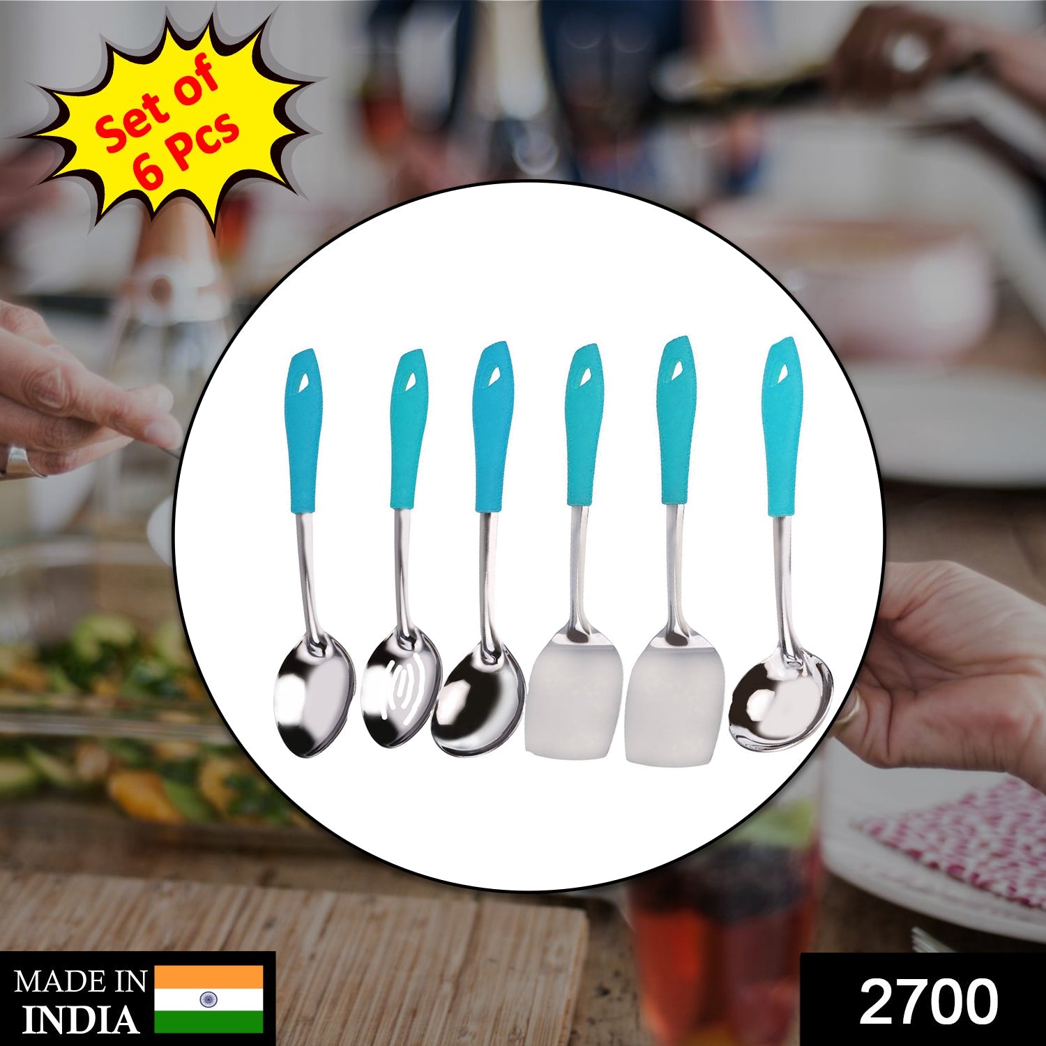 2700 6 Pc SS Serving Spoon used in all kinds of household and kitchen places for serving eating food etc.