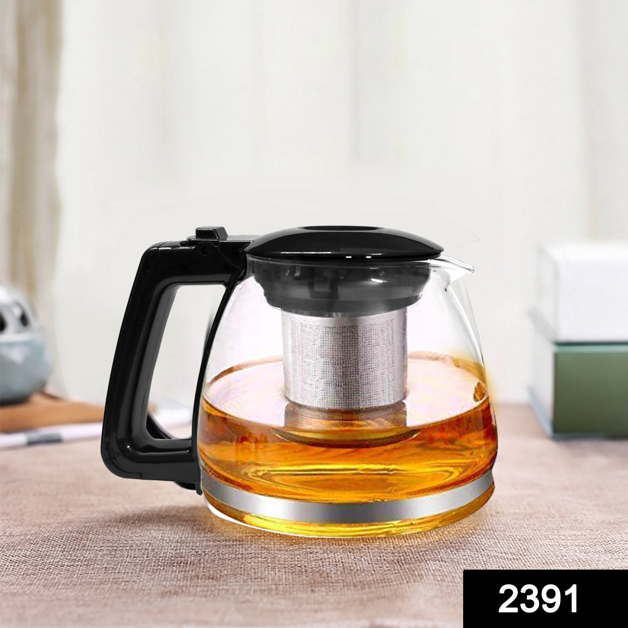 2391 Glass Kettle/Teapot with Stainless Steel Infuser & Lid - SkyShopy