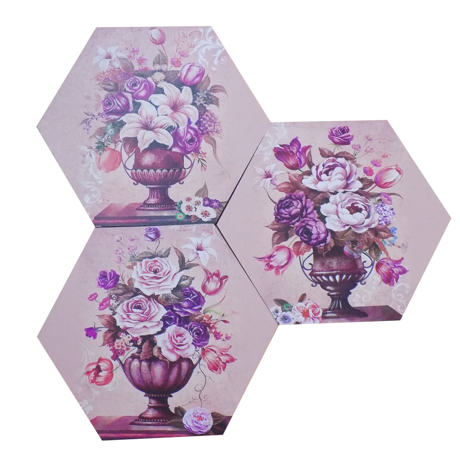1140 Hexagonal Wall Mount Modern Art for Home Decoration (Set of 3) - SkyShopy