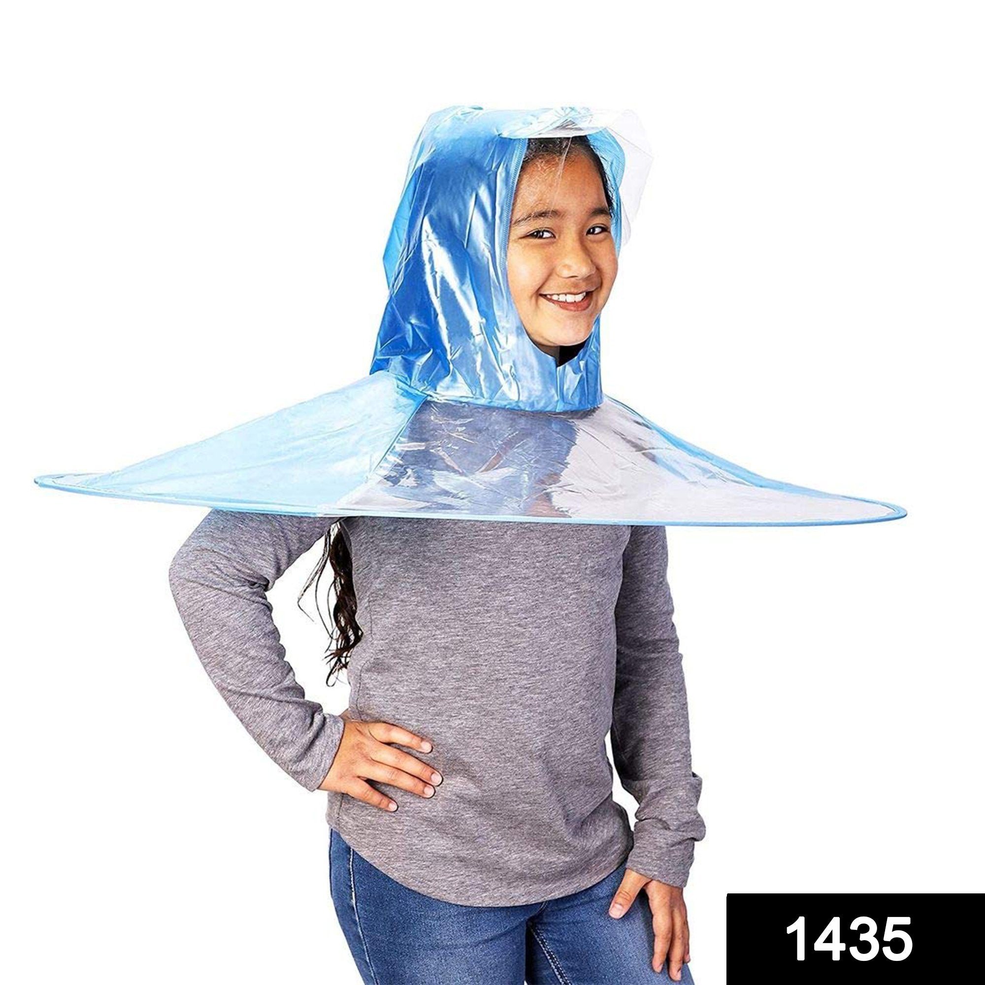 1435 Foldable Waterproof Hands Free Rain Head Wearing Umbrella Cap - SkyShopy