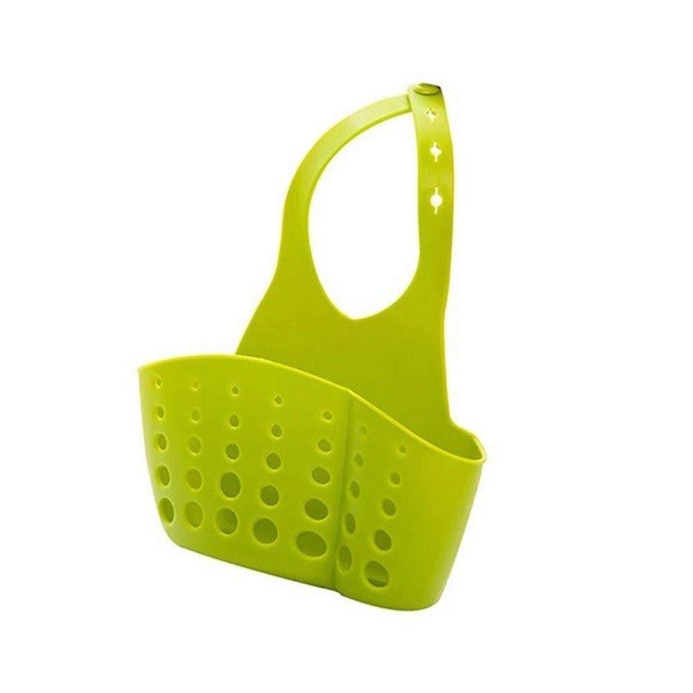 0762 Adjustable Kitchen Bathroom Water Drainage Plastic Basket/Bag with Faucet Sink Caddy - SkyShopy