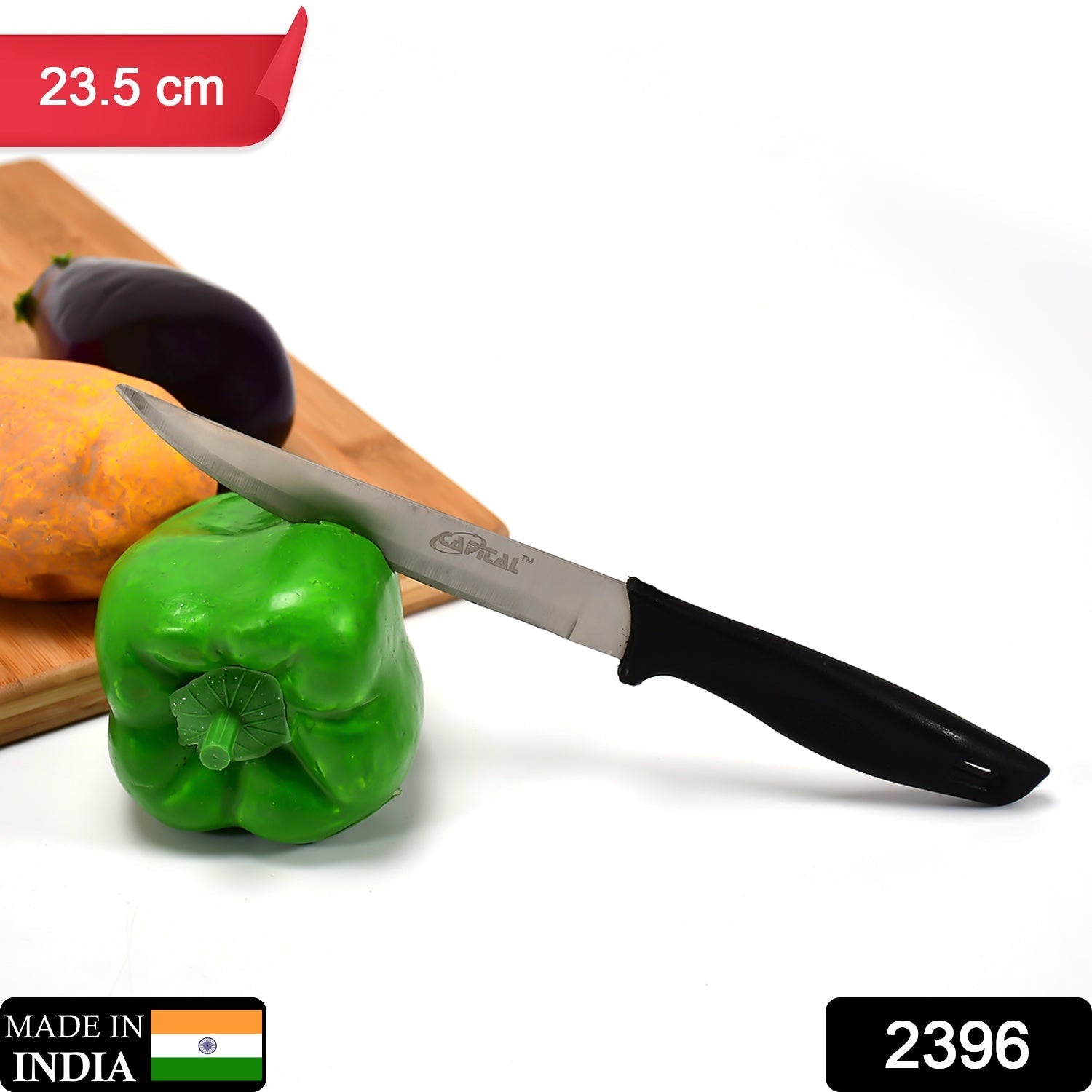 2396 Stainless Steel knife and Kitchen Knife with Black Grip Handle (23.5 Cm ) DeoDap