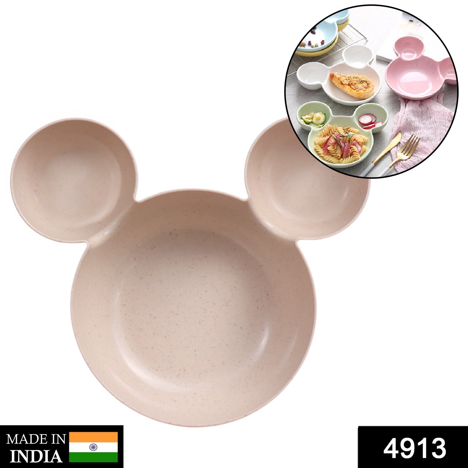 4913 Plate and Small Plate Together Micky Mouse Shape DeoDap