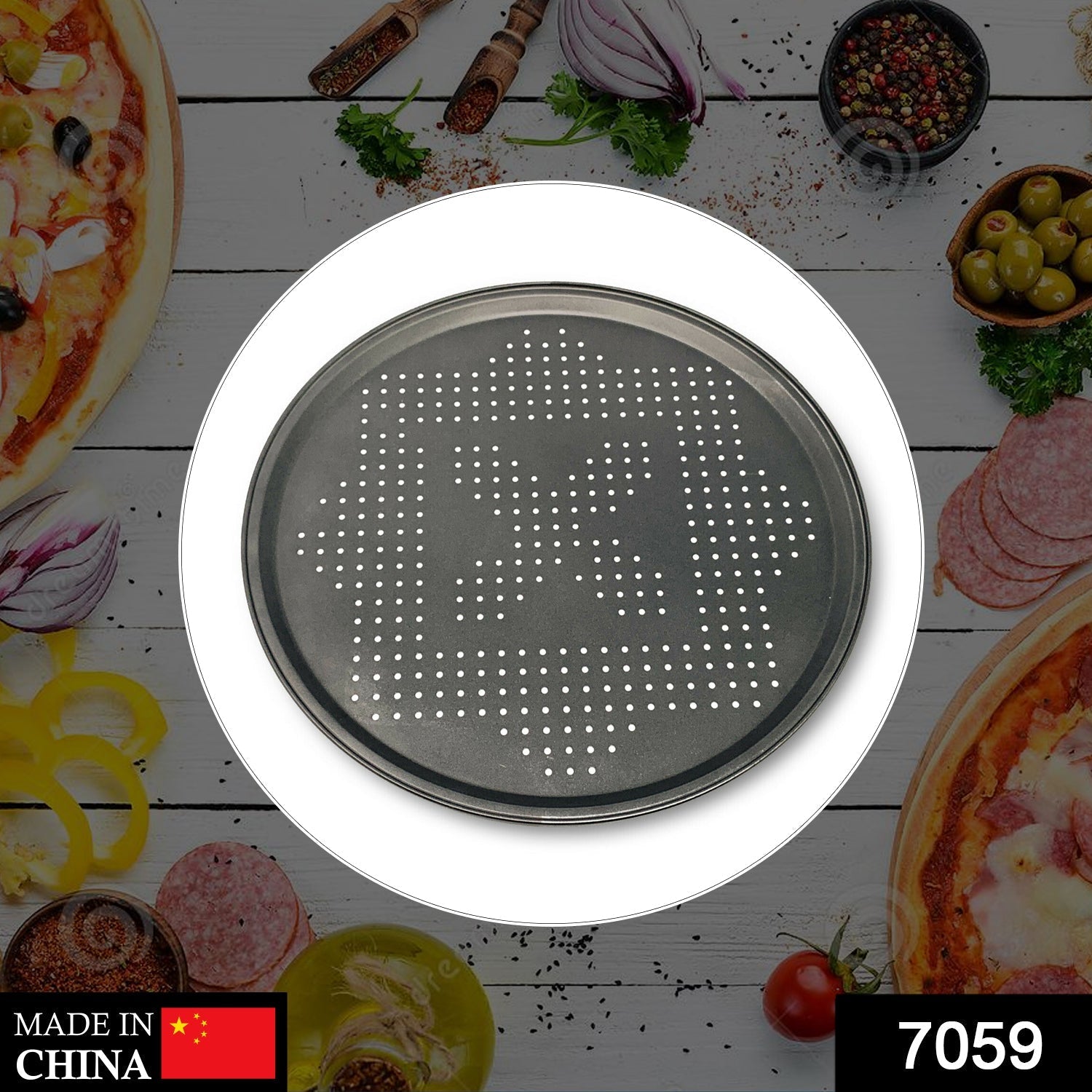 7059 Round Pizza Pan Pizza Baking Tray Bakeware For Home Restaurant Kitchen
