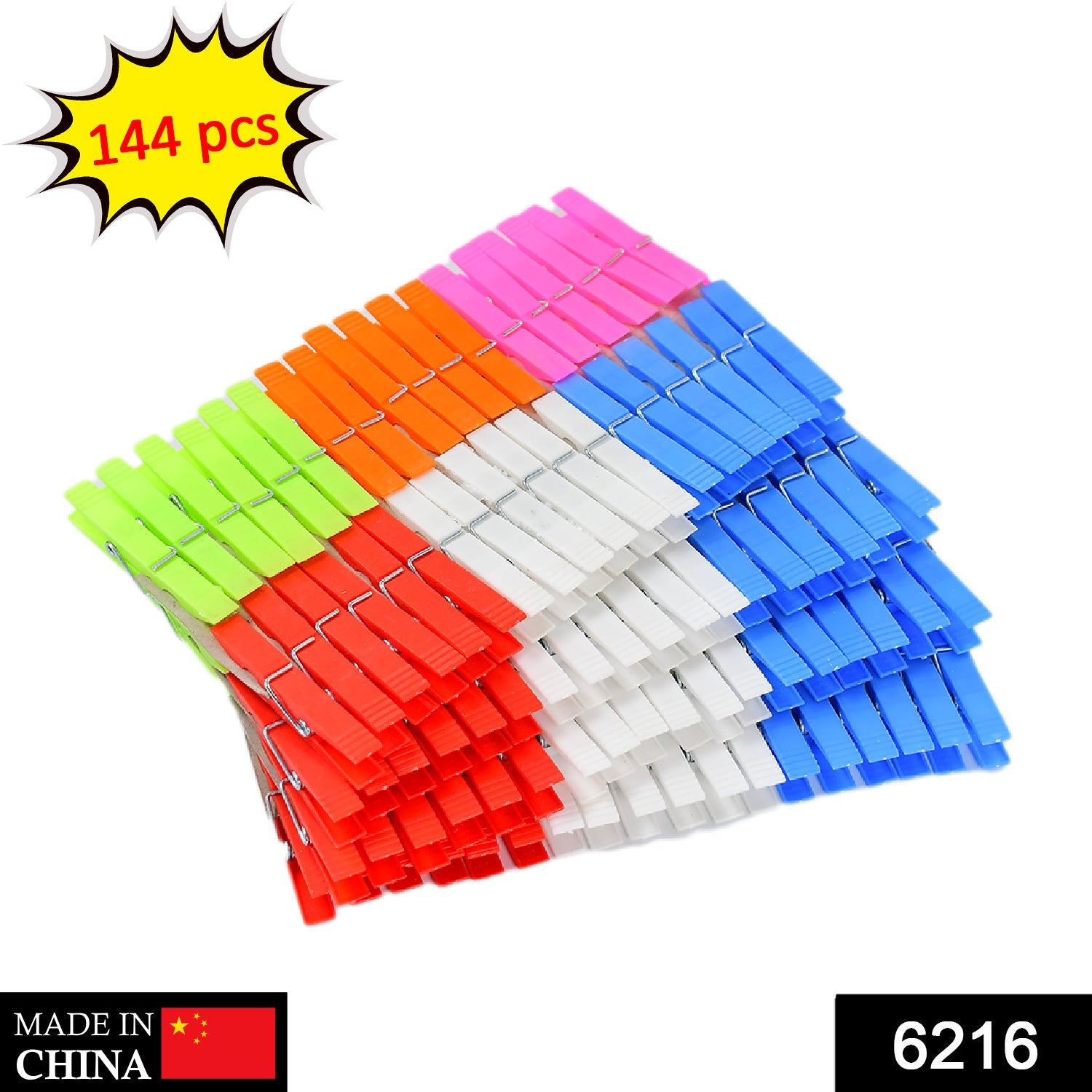 6216  Multi Purpose Plastic Clothes Clips for Cloth Drying Clips (set of 144Pc) DeoDap