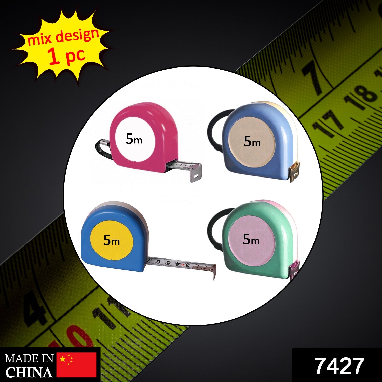 7427 Mix Design Measuring Tape 5 Meter (1Pc Only)