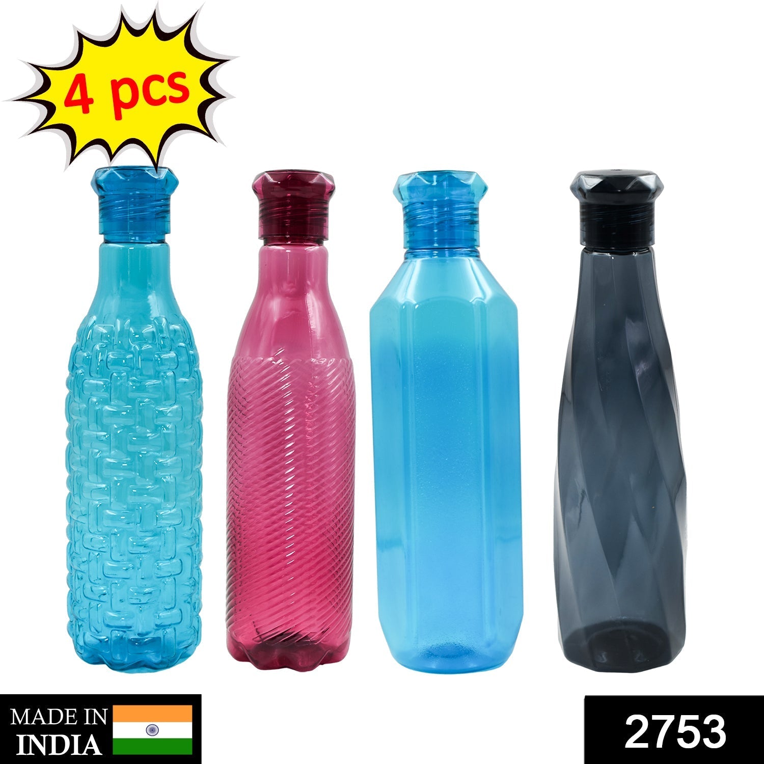 2753 4Pc Mix Design Bottle Used For Storing Water For Drinking Anywhere. freeshipping - DeoDap