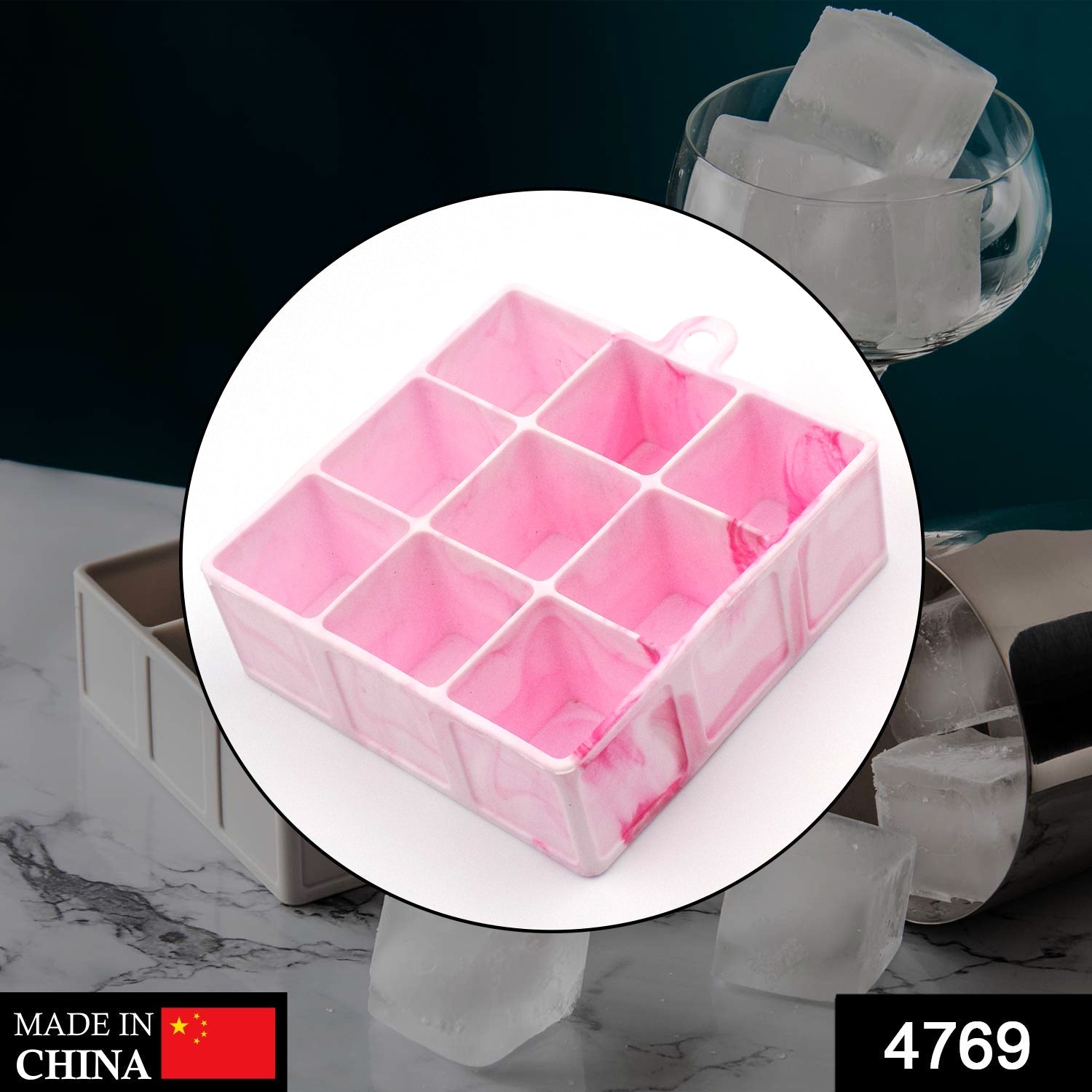 4769 Silicone 9 Cavity Ice Tray and cavity ice tool Used for storing and freezing various types of ice cubes.