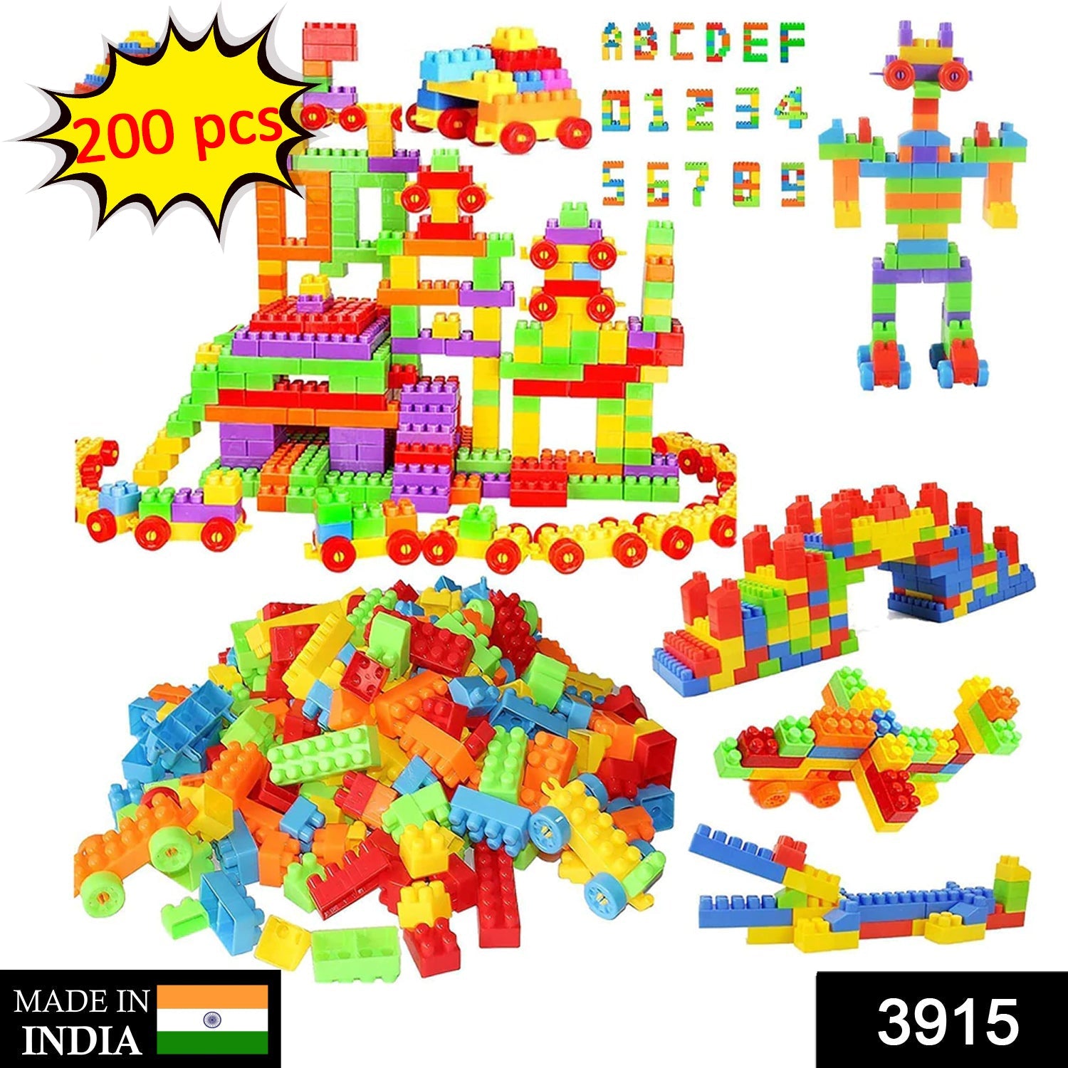 3915 200 Pc Train Blocks Toy used in all kinds of household and official places specially for kids and children for their playing and enjoying purposes.