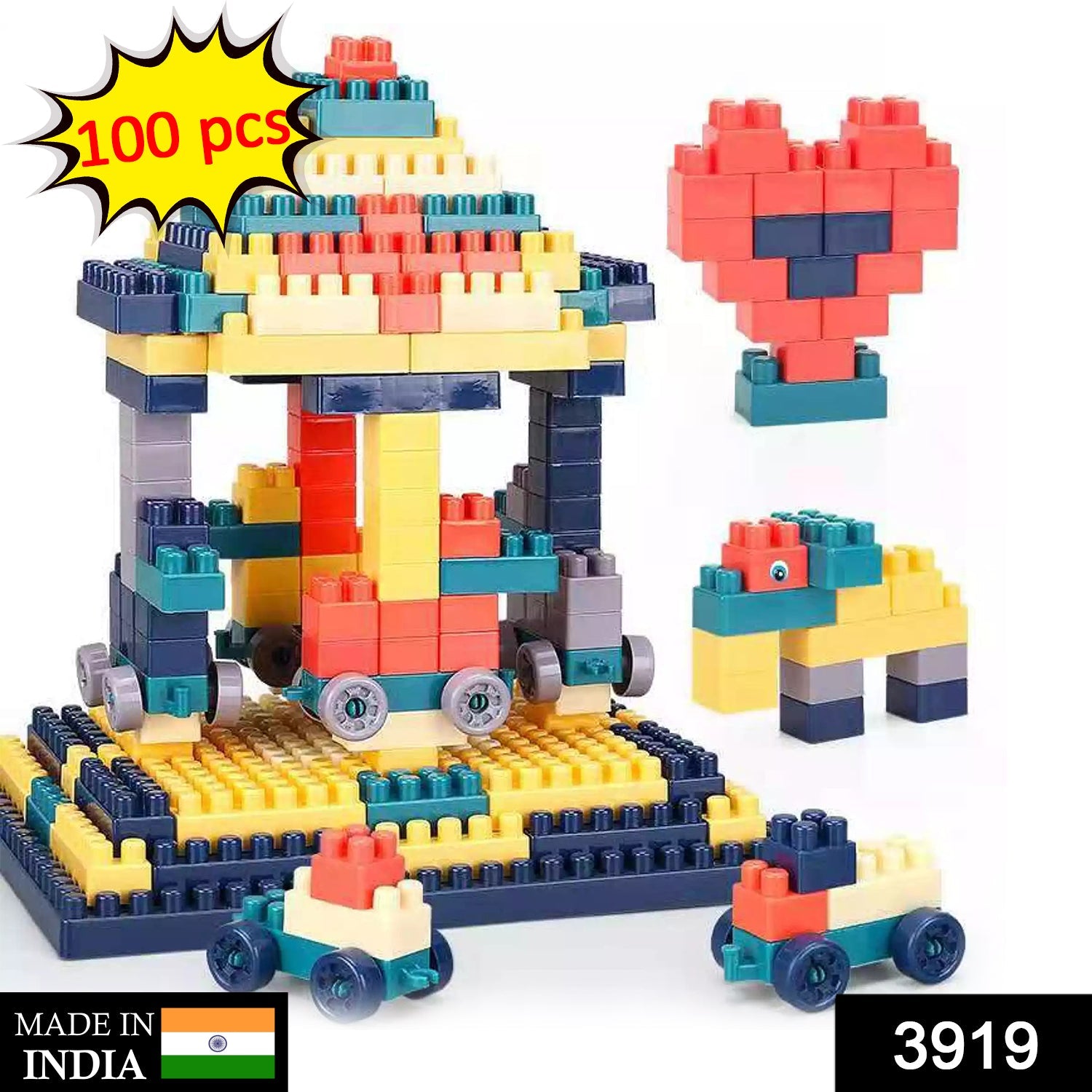 3919 100 Pc Train Candy Toy used in all kinds of household and official places specially for kids and children for their playing and enjoying purposes.