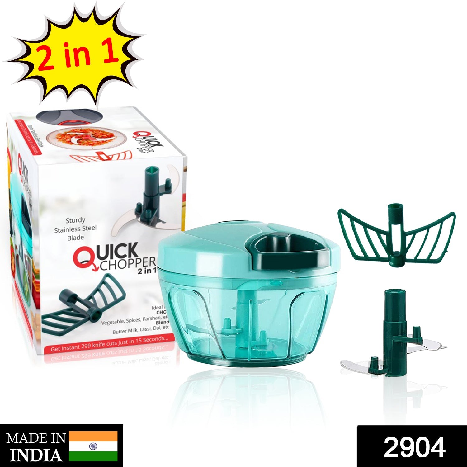 2904 Plastic Compact Vegetable Chopper (450ml) DeoDap