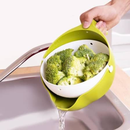1093 Multi-Functional Washing Fruits and Vegetables Bowl & Strainer with Handle - SkyShopy