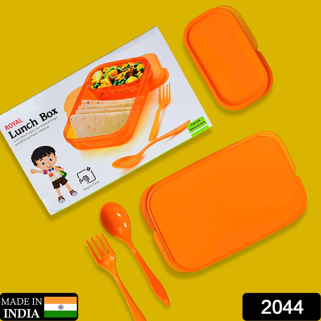 Lunch Box For Kids And Adults, Stainless Steel Lunch Box With 3 Compartments  With Spoon Slot 2041.