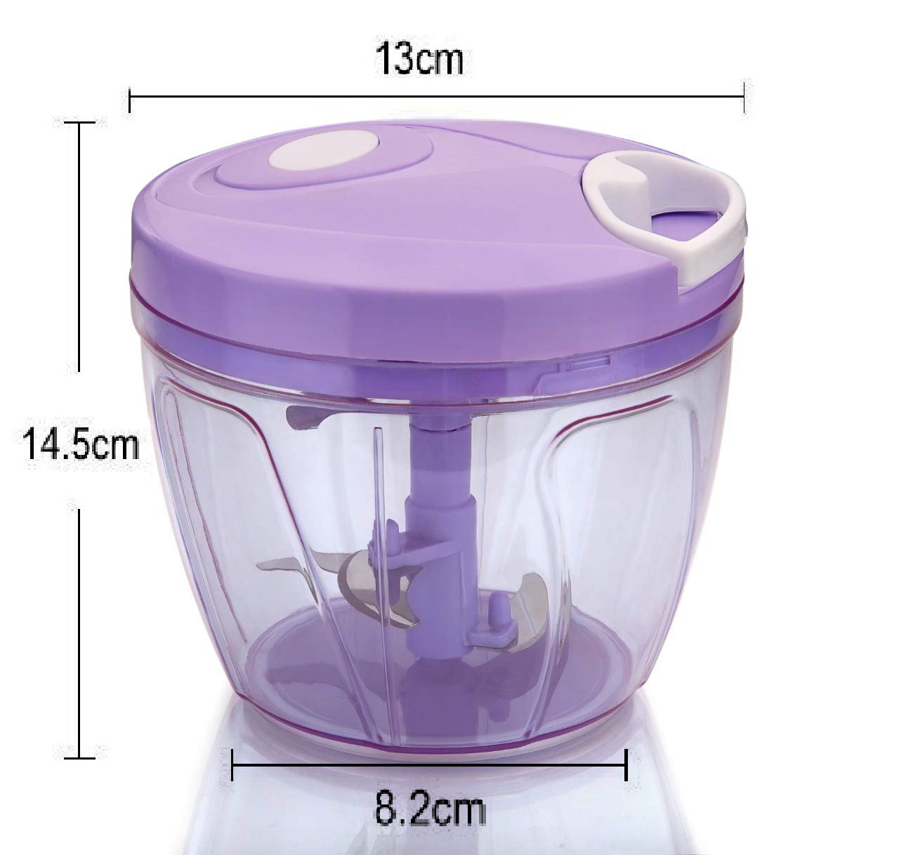 2180 Manual 2in1 Handy 1 Litre Plastic Dori Chopper, Cutter with SS Blades and Whisker Blade (1000 ml) - SkyShopy