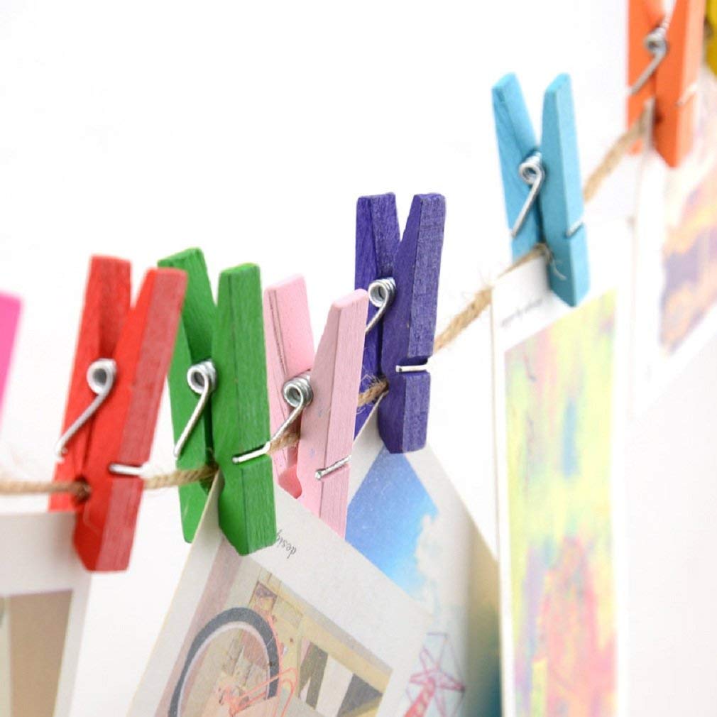 1346 Wooden Clips for Photo Hanging & Home Decoration Pin Clips (Pack of 50) - SkyShopy
