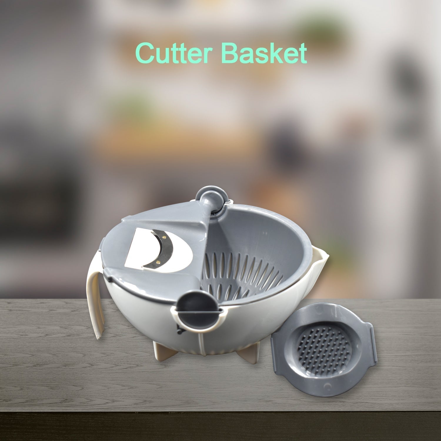 2214B Multifunctional Vegetable Fruits Cutter Shredder with Rotating Drain Basket (Brown Box)