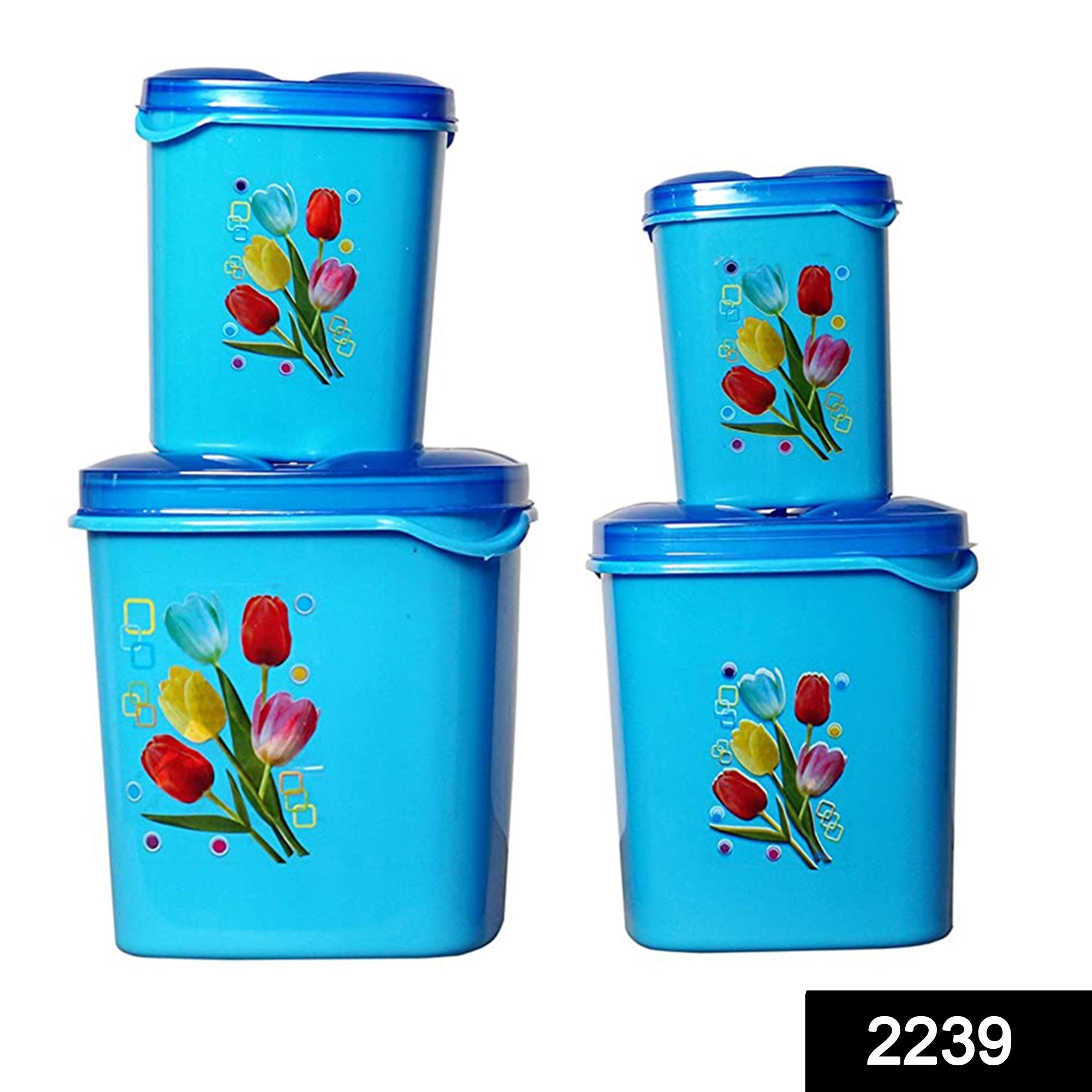 2239 Container Set For Kitchen Storage Airtight & Food Grade Plastic (Pack of 4) (3000ml,2000ml,1500ml,500ml) - SkyShopy