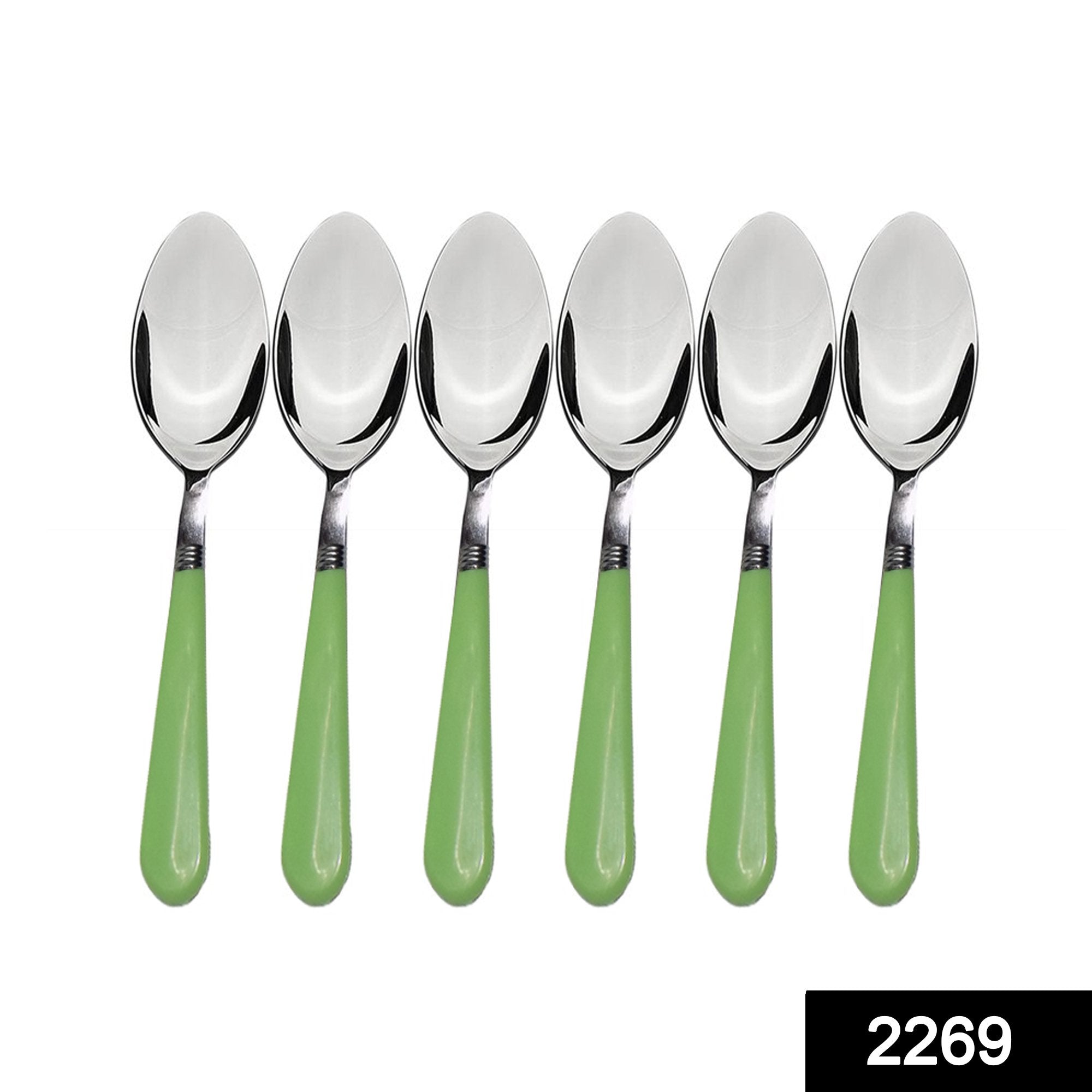 2269 Stainless Steel Spoon with Comfortable Grip Dining Spoon Set of 6 Pcs - SkyShopy