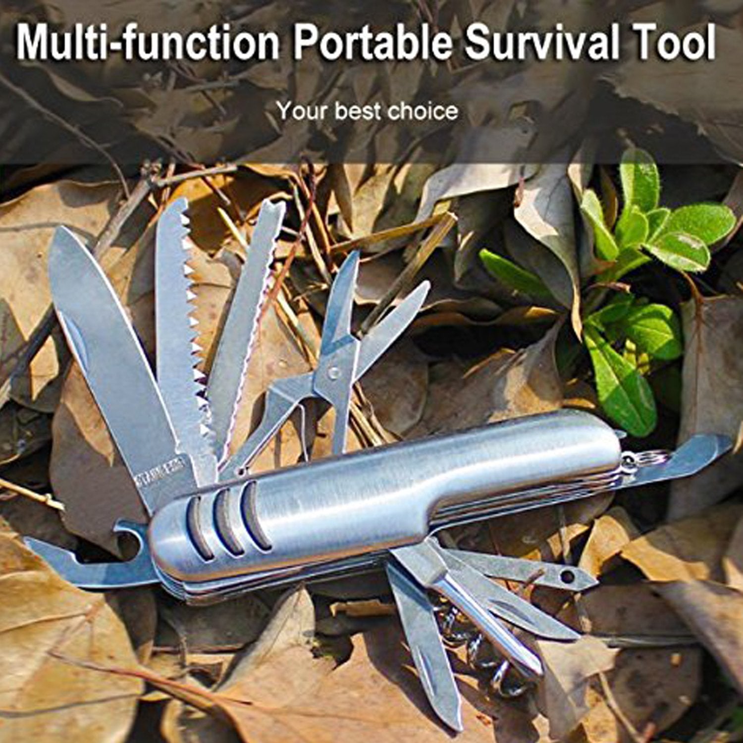 0500 Multi functional Stainless Steel Folding Pocket Knife (11 in 1 screwdriver) - SkyShopy