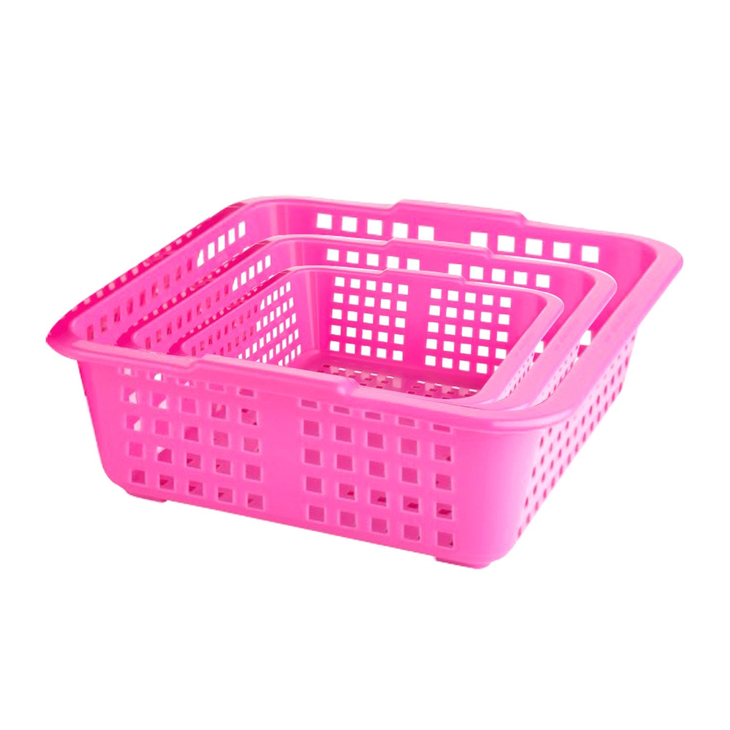 2484 Plastic Multiple Size Cane Fruit Baskets (3 Size Large, Medium, Small) - SkyShopy