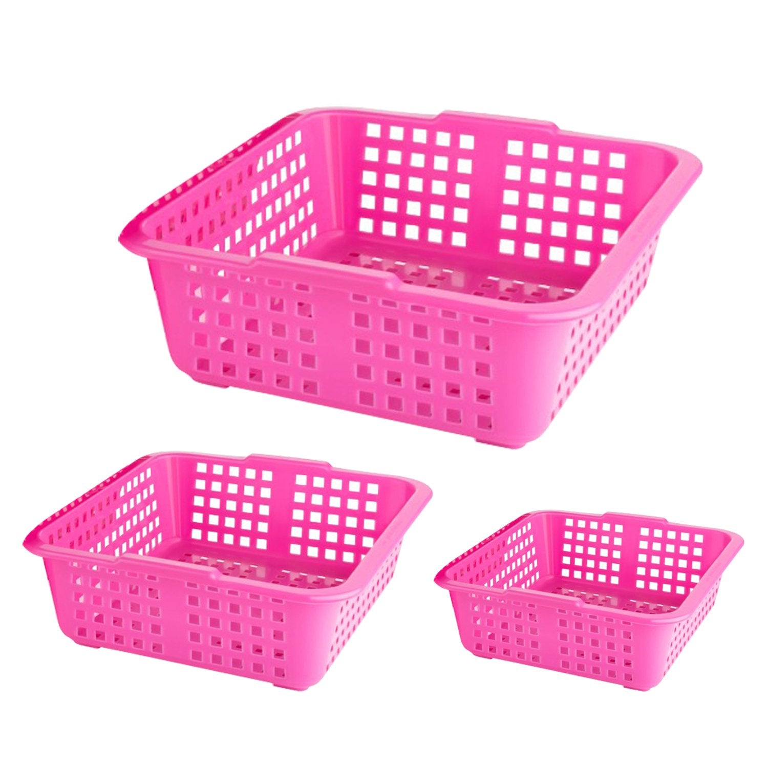 2484 Plastic Multiple Size Cane Fruit Baskets (3 Size Large, Medium, Small) - SkyShopy