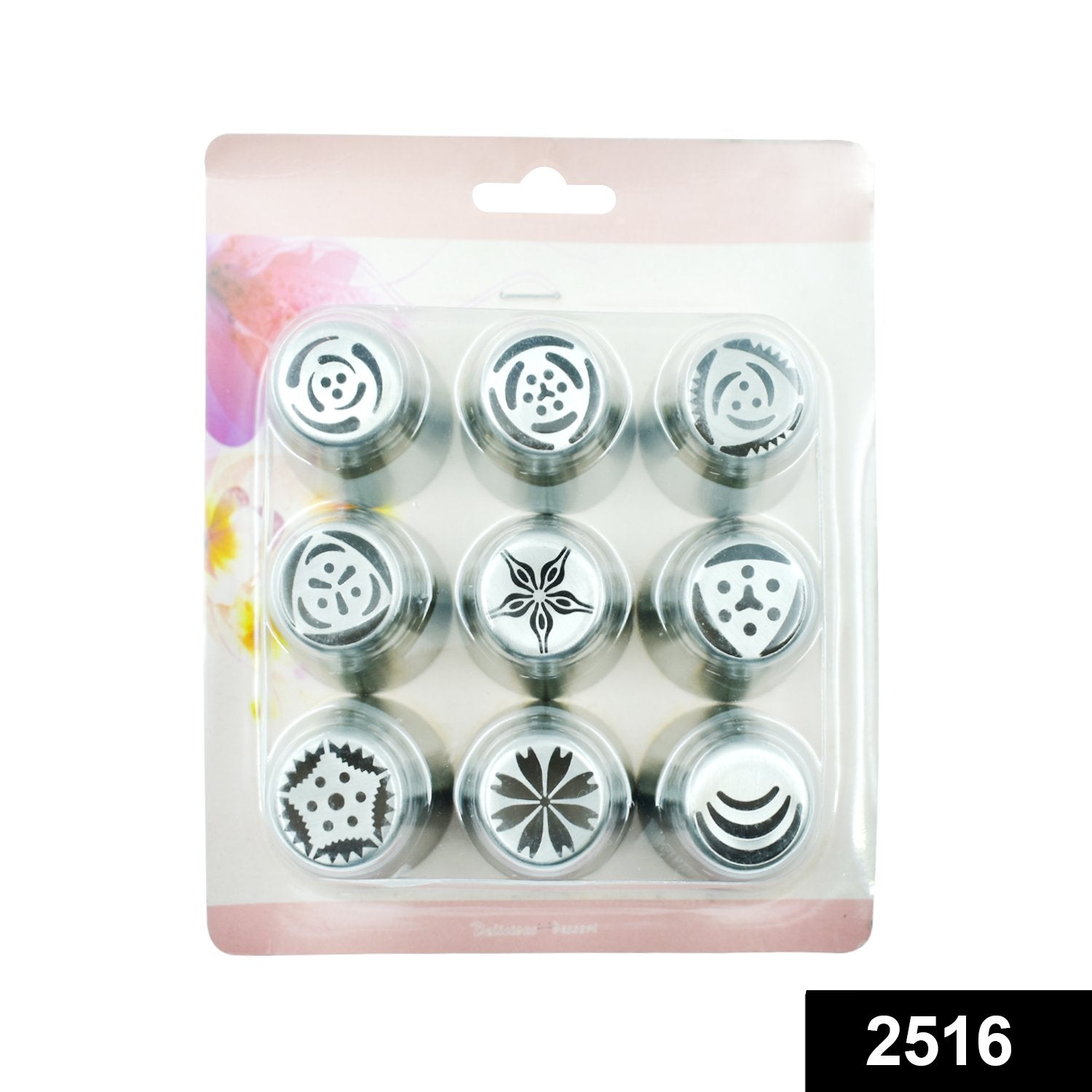 2516 Combo Stainless Steel 9 Russian Cake Icing Nozzles