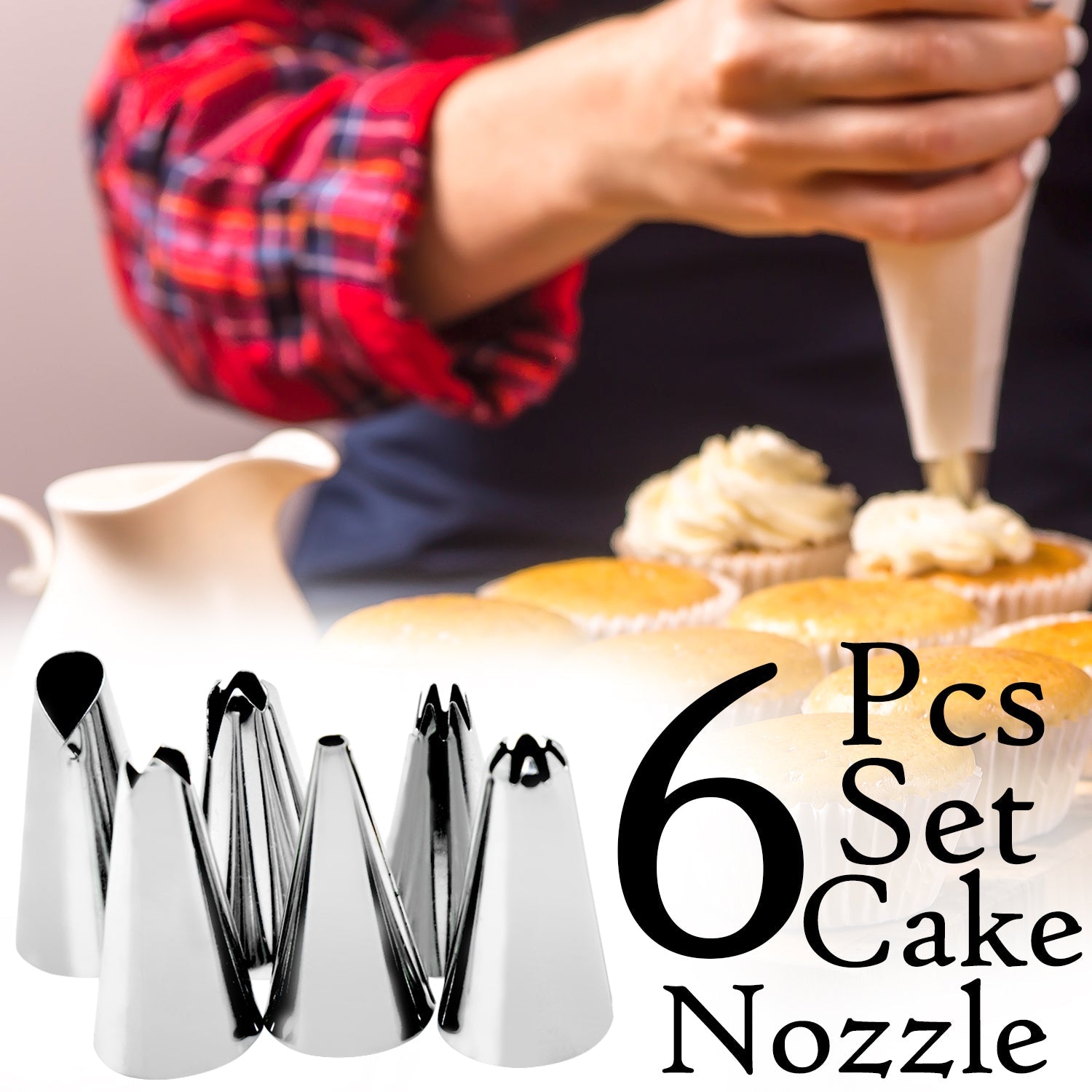 2517 Cake Decorating Stainless Steel Nozzle (6pcs) freeshipping - DeoDap