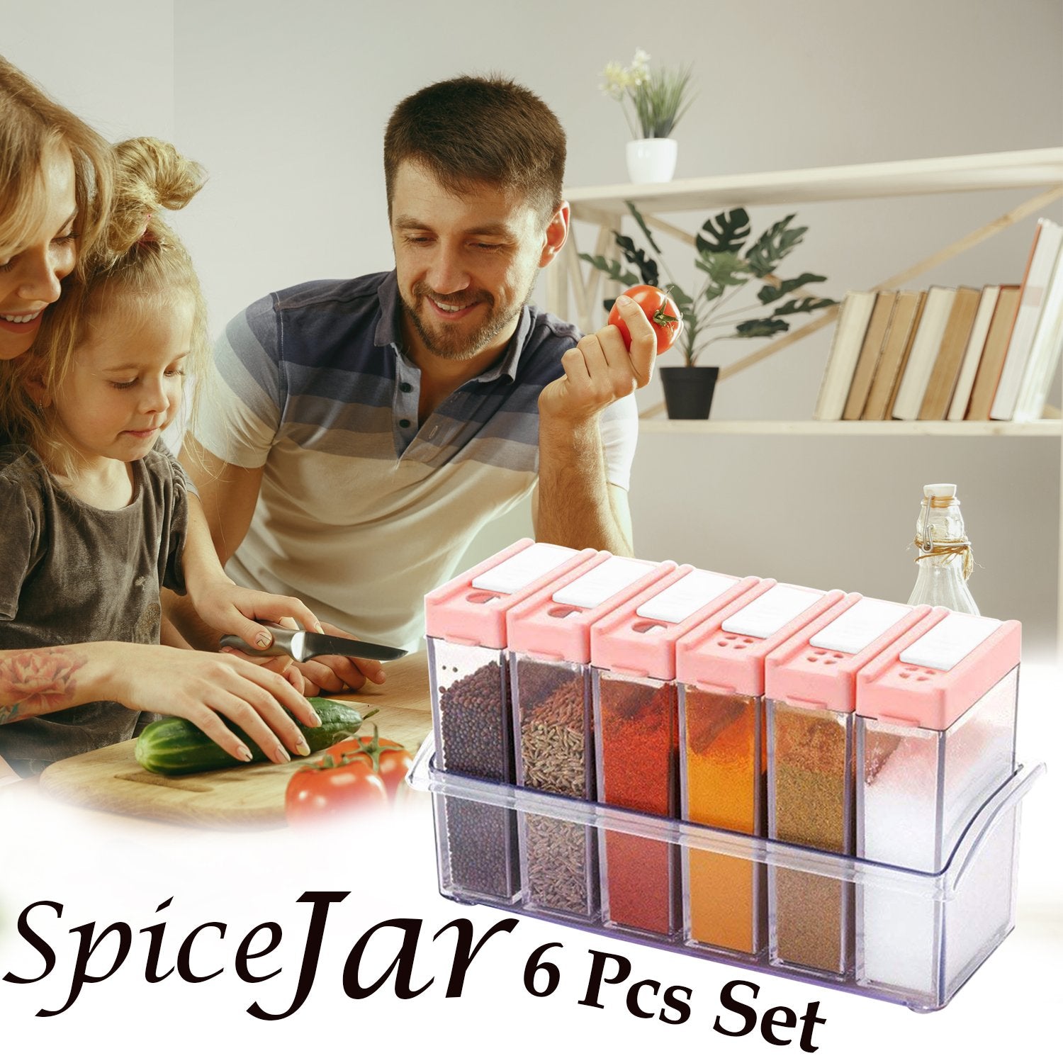 2531 Plastic Easy Flow Storage Box Container / Spice Jar / Cereal Dispenser - 6 Pcs