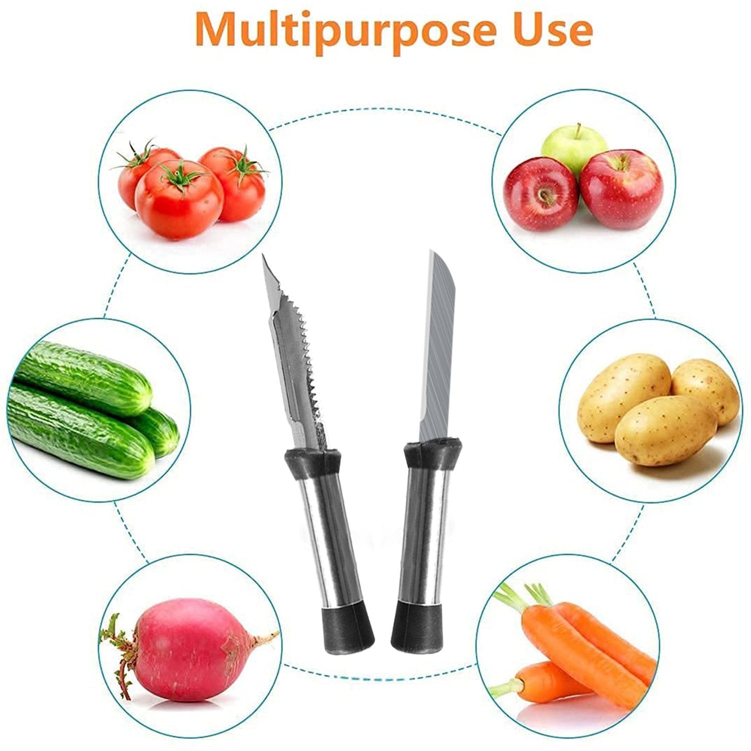 2552 Peeler Knife Combo for Home & Kitchen (Pack of 12)