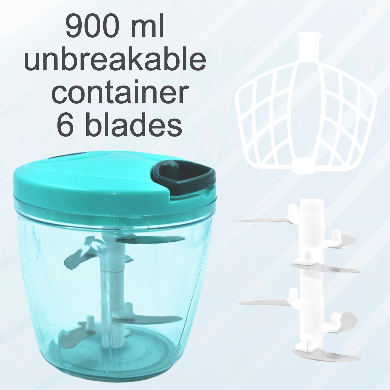 2197 Manual Food Chopper, Compact & Powerful Hand Held Vegetable Chopper(900ml)