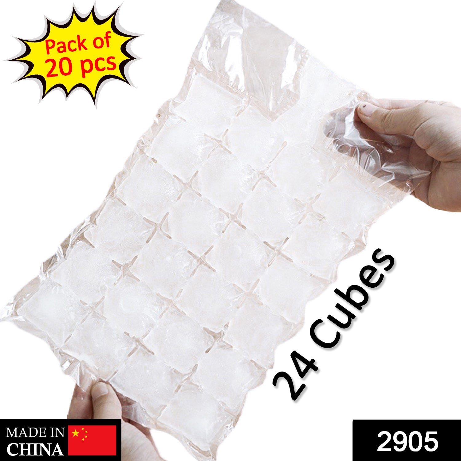 2905 Disposable Ice Cube Bags, Stackable Easy Release Ice Cube Mold Trays Self-Seal Freezing Maker, Cold Ice Pack Cooler Bag for Cocktail Food Wine DeoDap