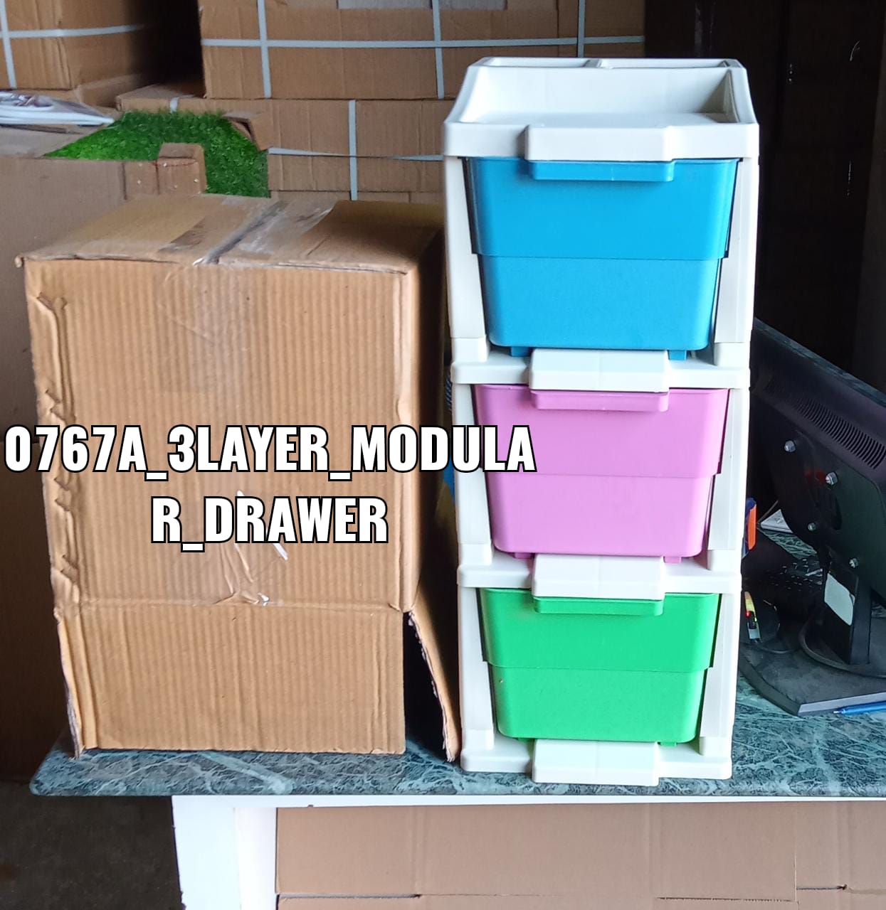 0767A 3 Layer Multi-Purpose Modular Drawer Storage System freeshipping - DeoDap
