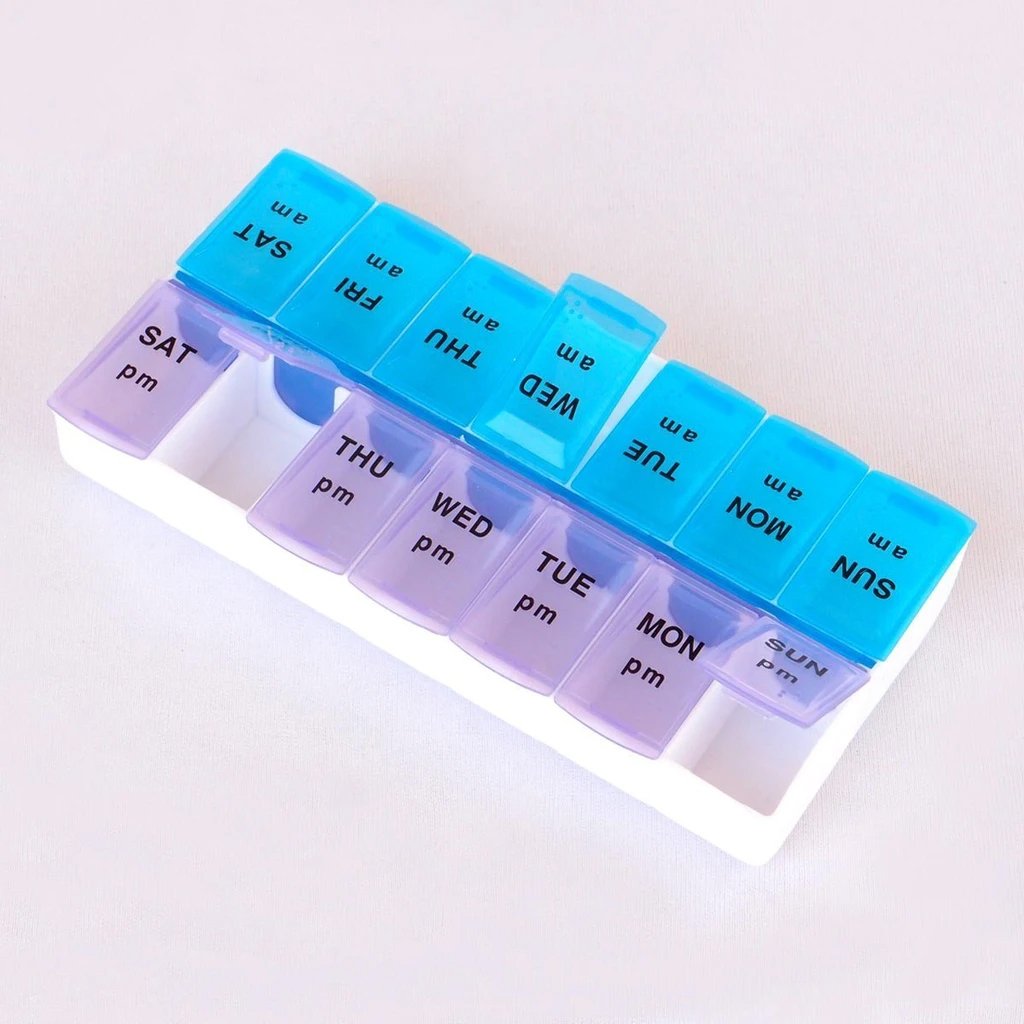 0397 Tablet Pill Organizer Box With Snap Lids - SkyShopy