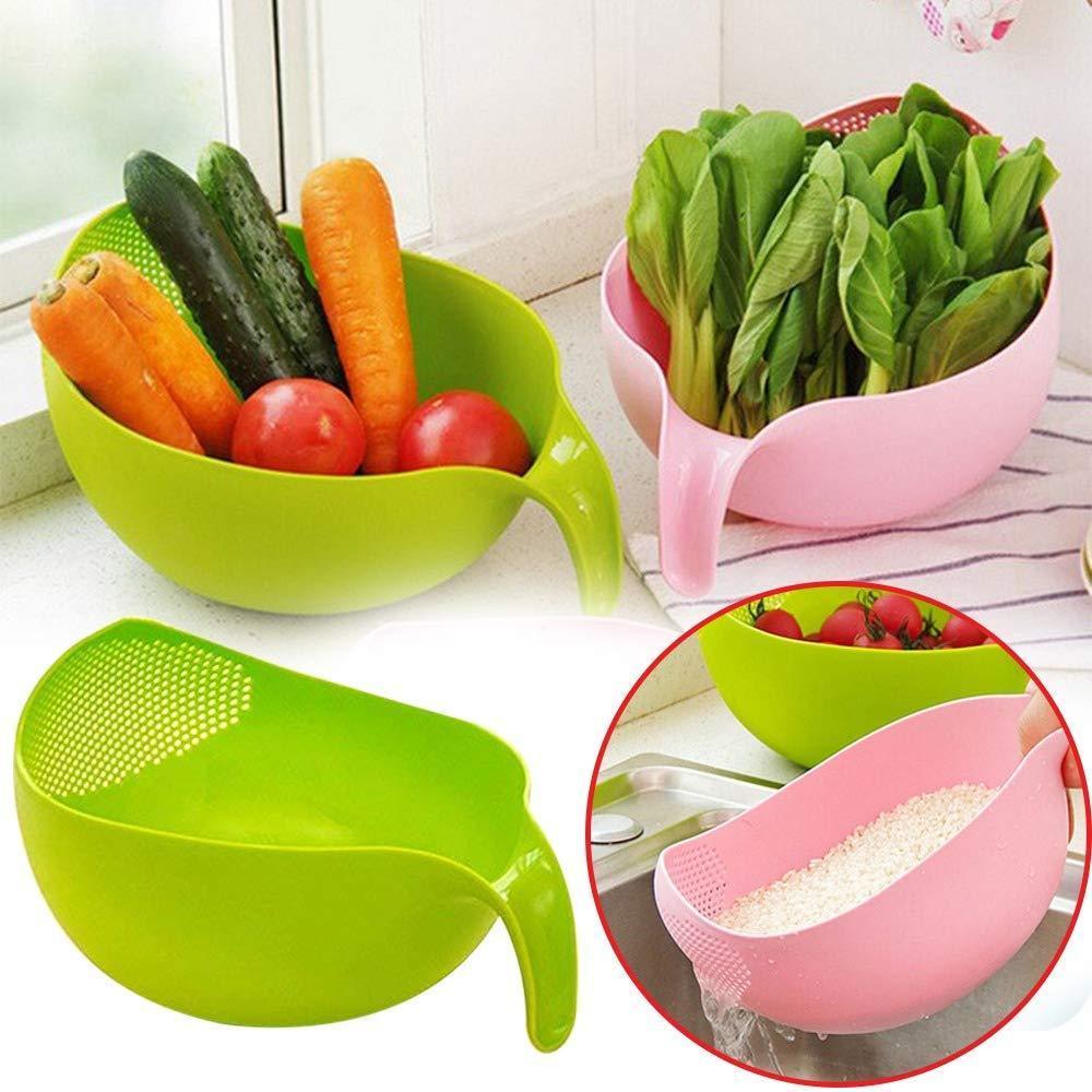 0156 Rice Bowl Thick Drain Basket with Handle - SkyShopy