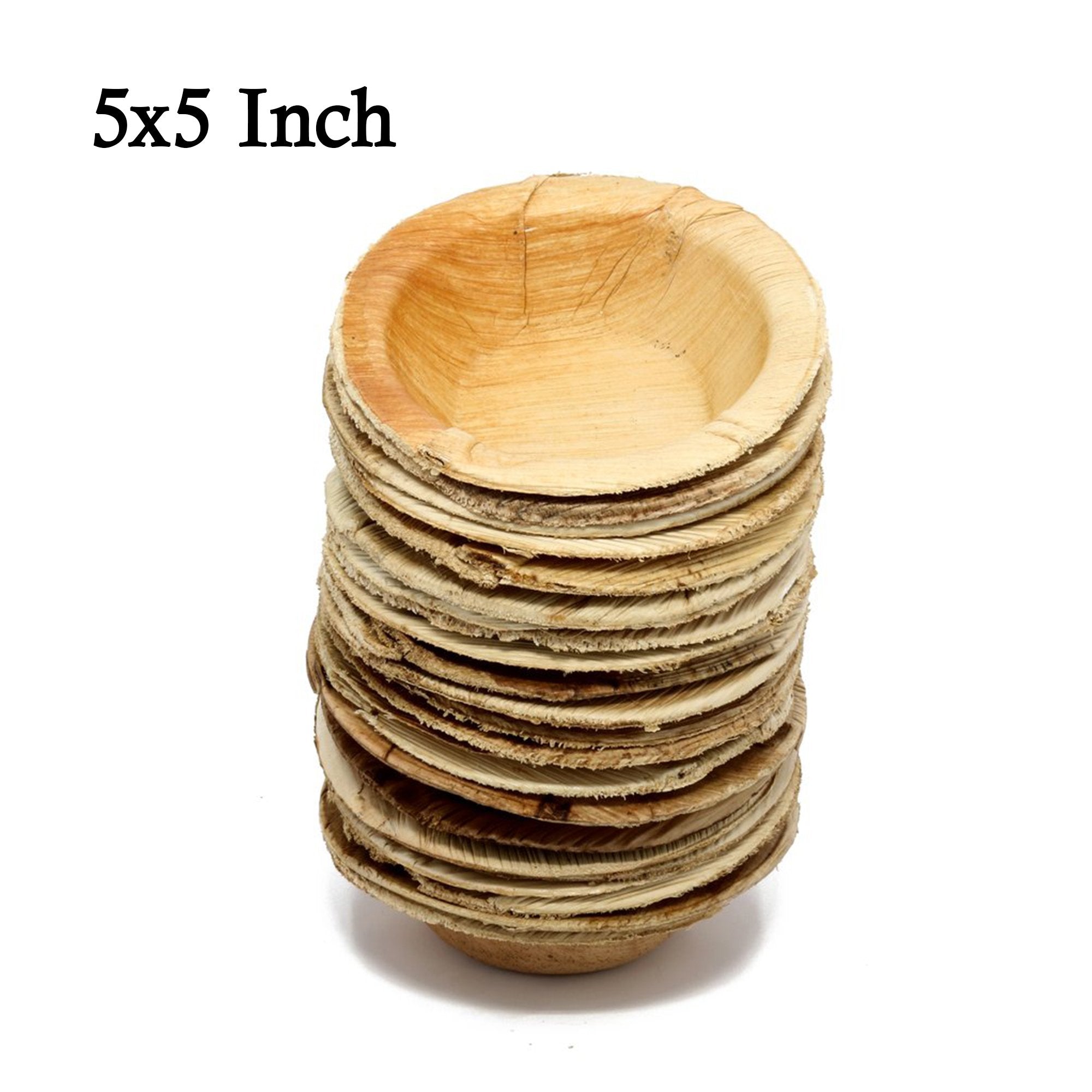 3213 Disposable Round Shape Eco-friendly Areca Palm Leaf Bowl (5x5 inch) (pack of 25) - SkyShopy