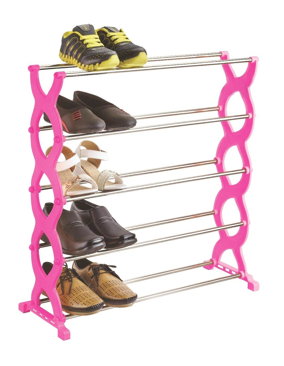 0520 Stackable 5 Layer Folding Shoe Rack - SkyShopy