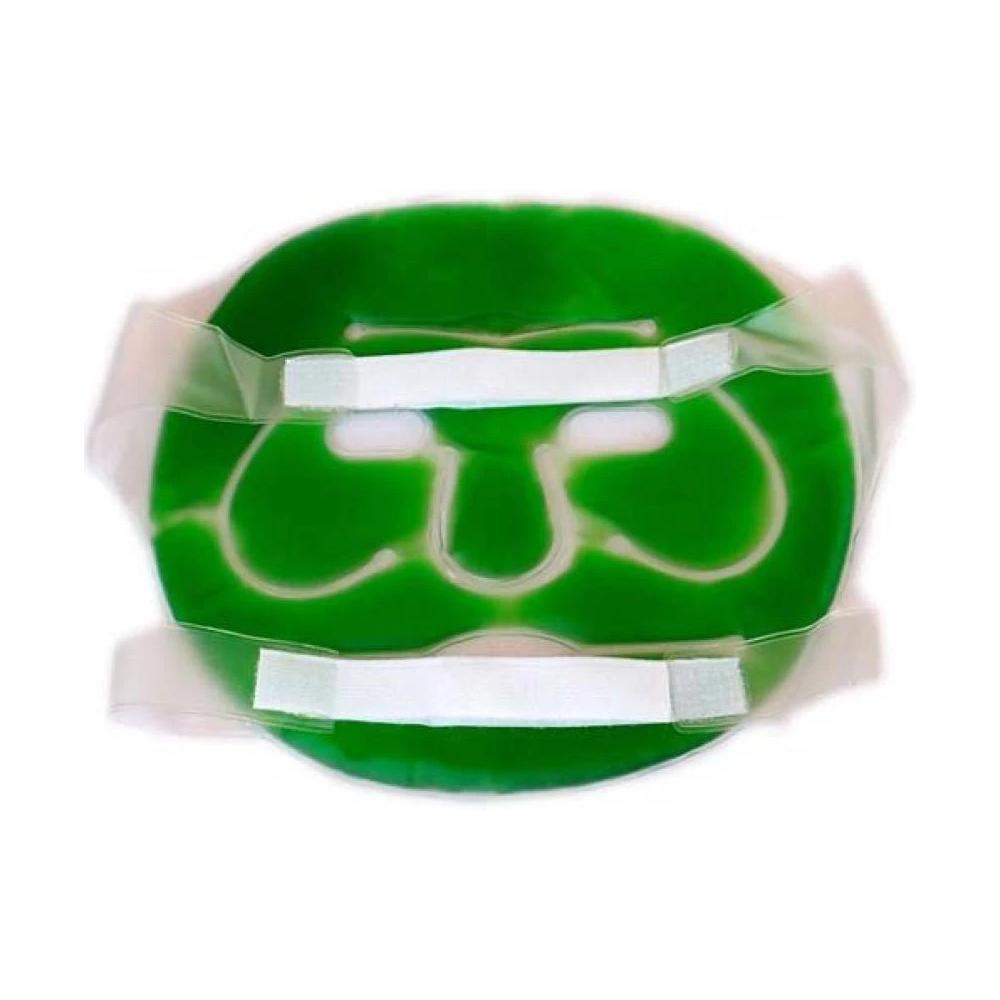 0402 Plastic Reusable Anti Stress Cooling Gel Face Mask with Strap-on Velcro (Green) - SkyShopy