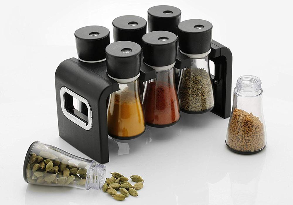 0100 Plastic Spice Rack Masala Organiser (6 Pcs) - SkyShopy