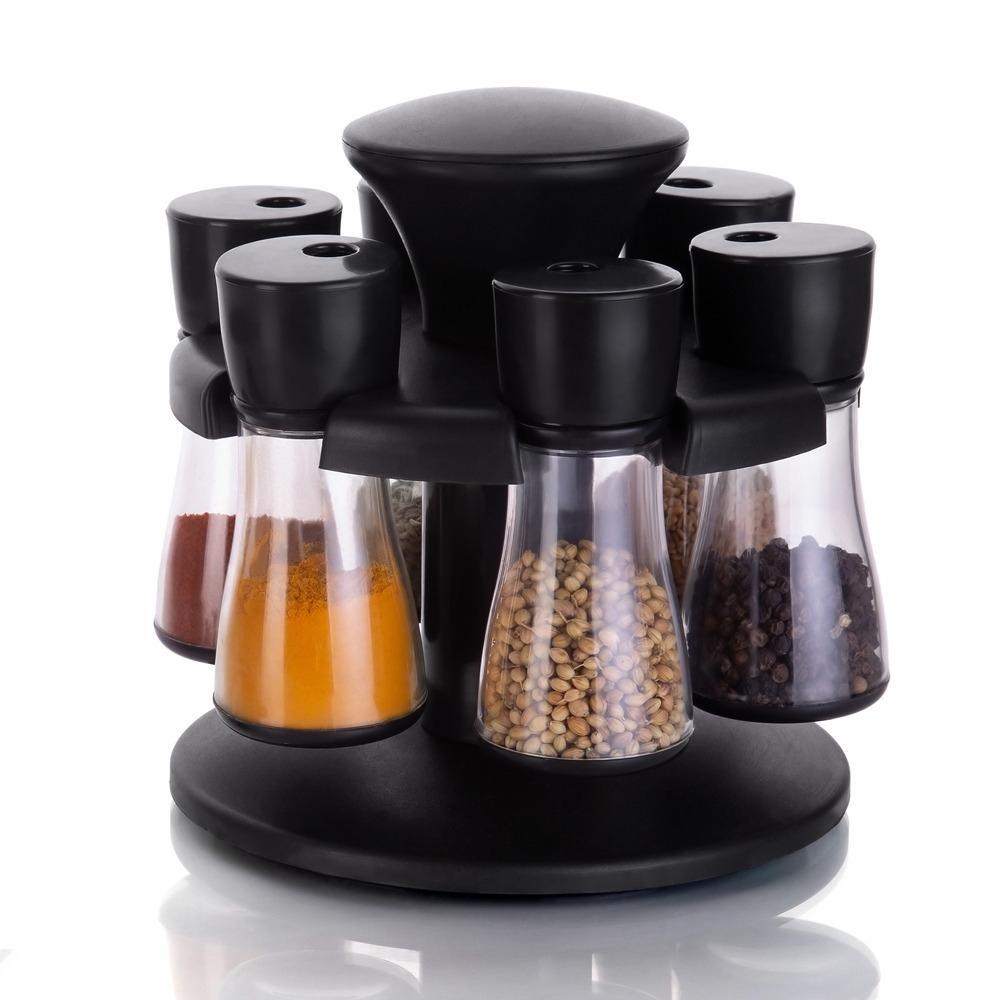 0097 Revolving Plastic Spice Rack Masala Organiser (8 Pcs) - SkyShopy