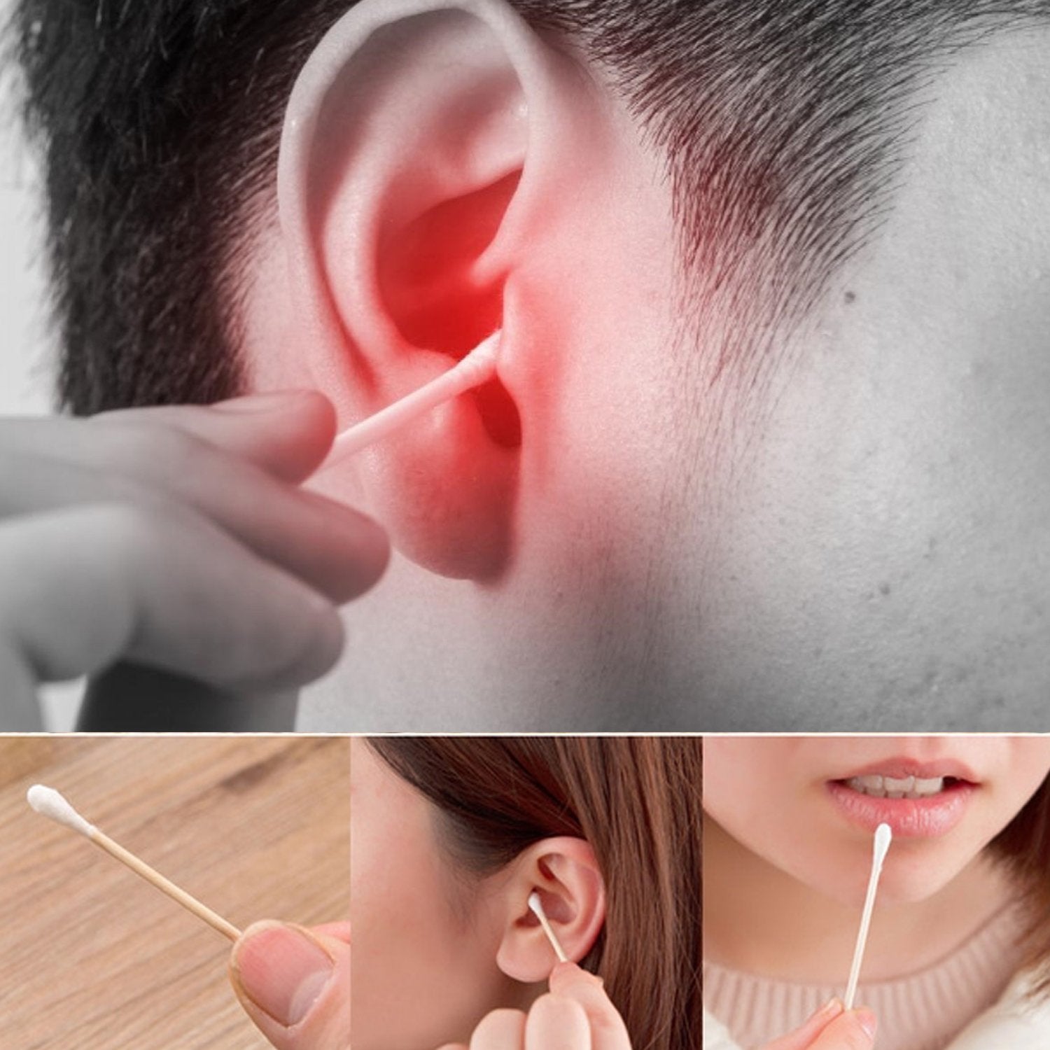 6434 COTTON BUDS FOR EAR CLEANING, SOFT AND NATURAL COTTON SWABS (pack of 30Pc) DeoDap