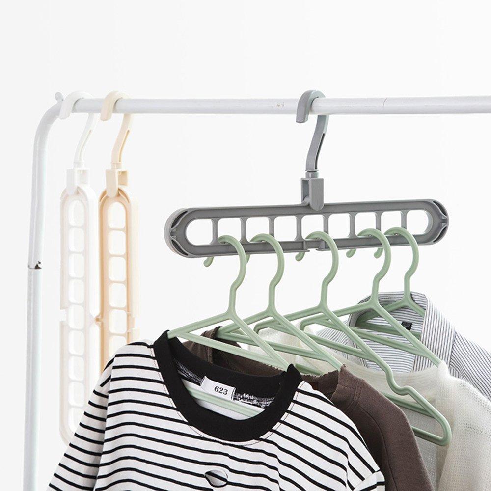 0238 9 Hole Plastic Hanger Hanging hook Indoor Wardrobe Clothes Organization Storage Balcony Windowsill Suit Racks - SkyShopy