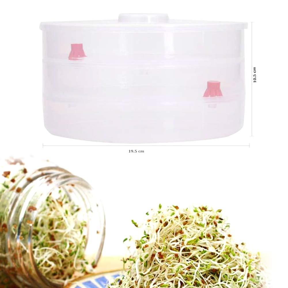 0093 Plastic 3 Compartment Sprout Maker, White Your Brand
