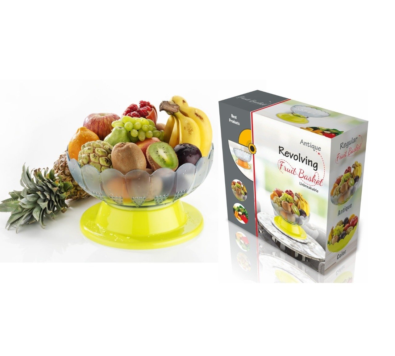 2459 Absolute Plastic Round Revolving Fruit and Vegetable Bowl - SkyShopy