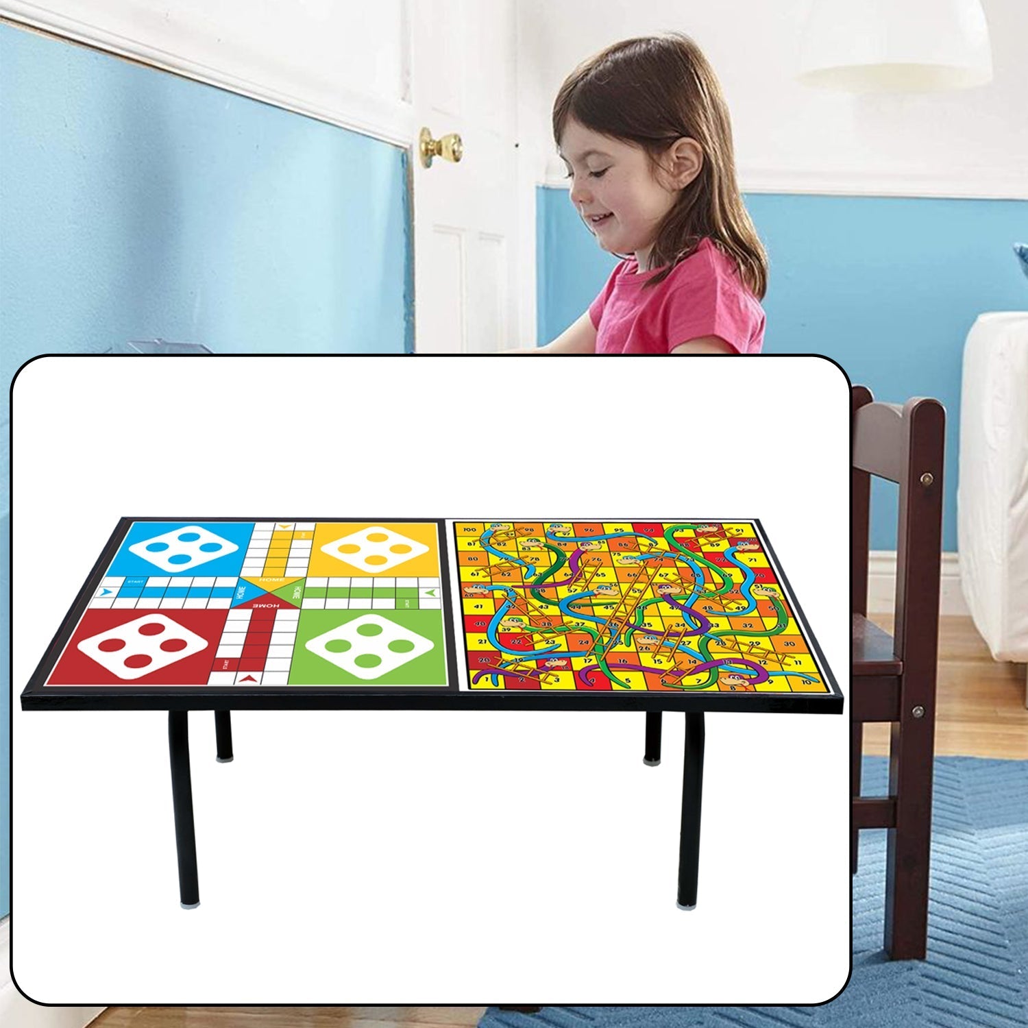 8051A Wooden Small Ludo Laptop Table for Online Study and Children